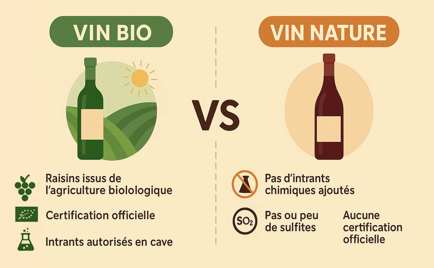 différence vin bio vin nature