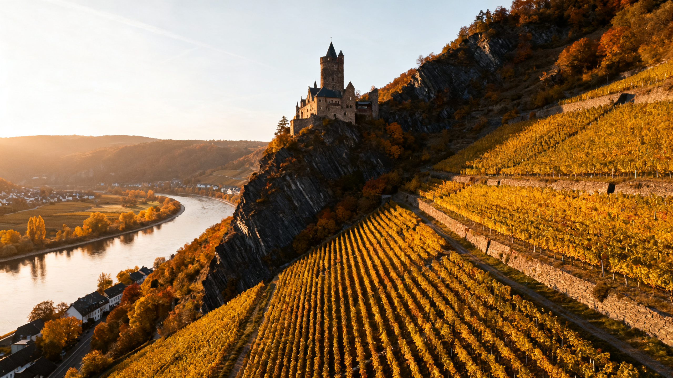 Vignobles en terrasses sur la Moselle — millésimes Allemagne
