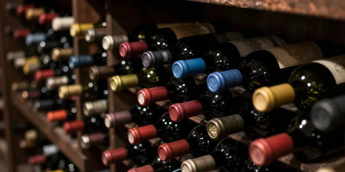 differentes couleurs de capsules CRD sur bouteilles de vin