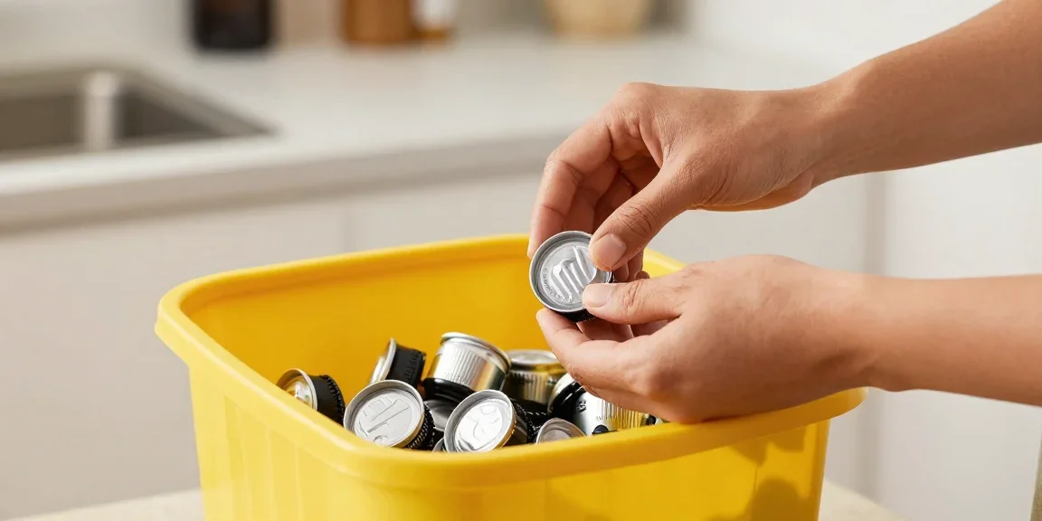 Capsules de vin en aluminium triees pour le recyclage