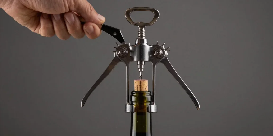 tire-bouchon électrique en action sur une bouteille de vin