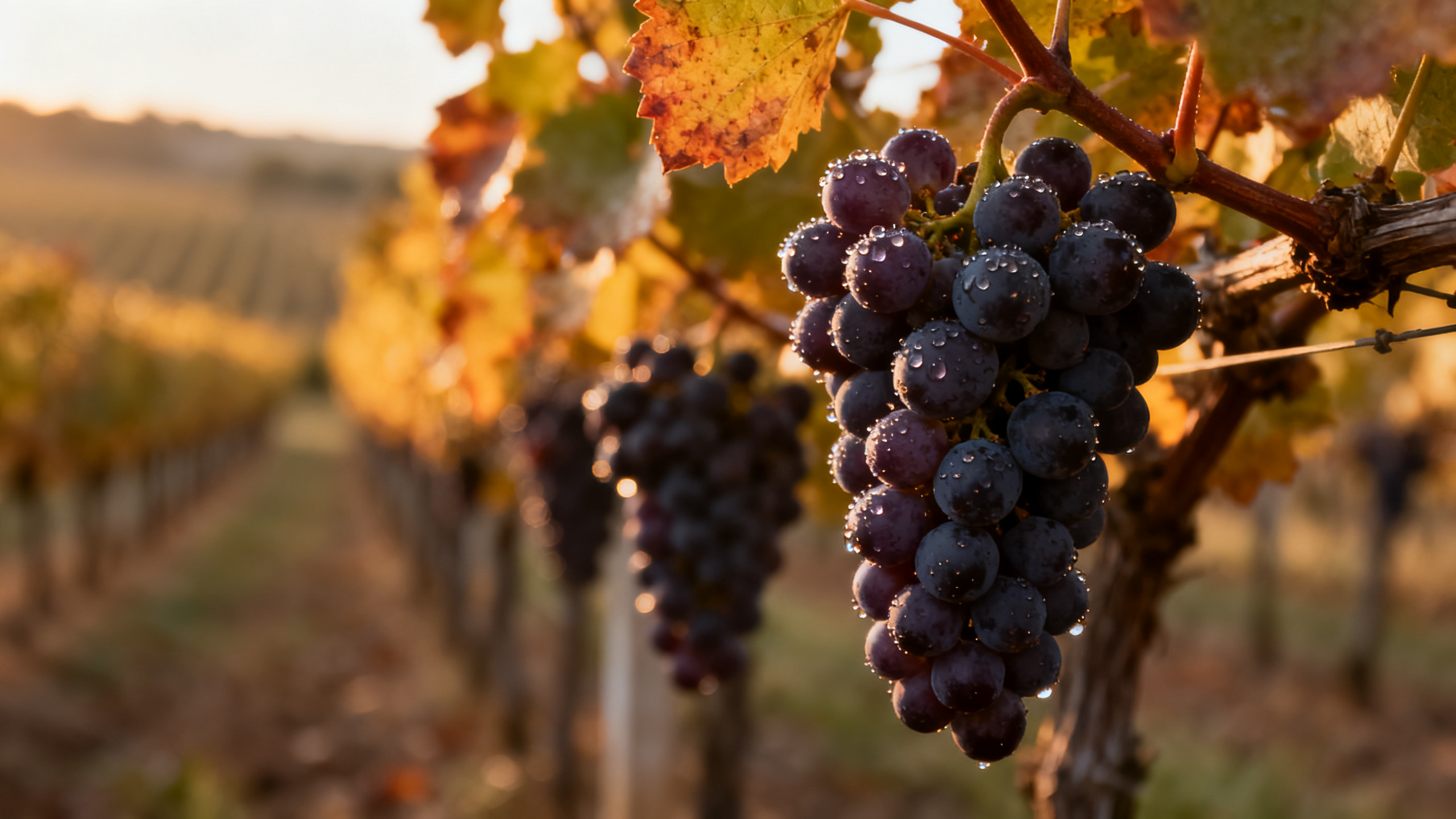 Grappes de cabernet sauvignon mûres dans un vignoble bordelais avant les vendanges précoces du millésime 2025