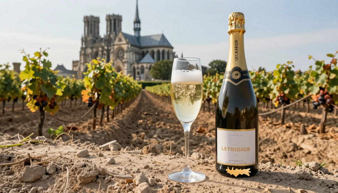 Verre de Champagne millésimé avec bulles fines et robe dorée