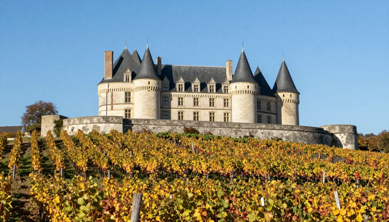 Dégustation d'un Chinon rouge dans un verre a vin
