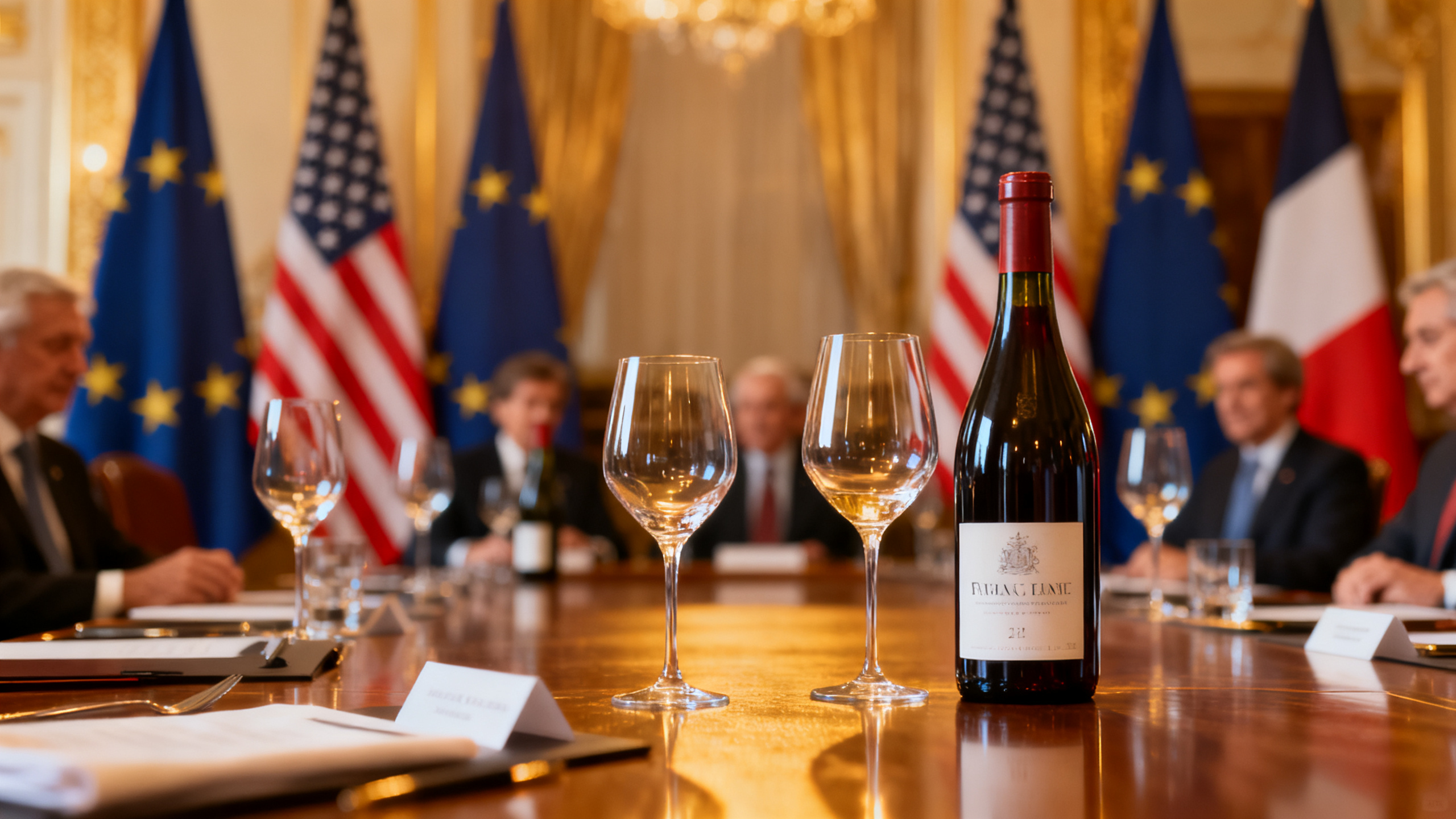 Négociations commerciales UE-USA 2026, vin français exclu des tarifs