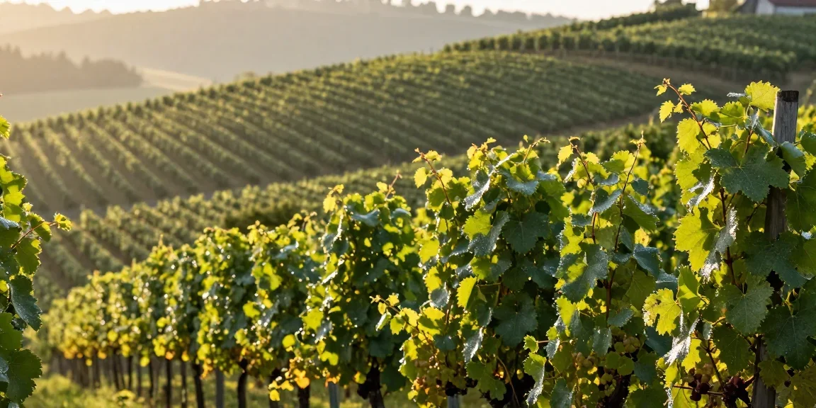 cépages autrichiens - vignoble verdoyant d'Autriche au lever du soleil