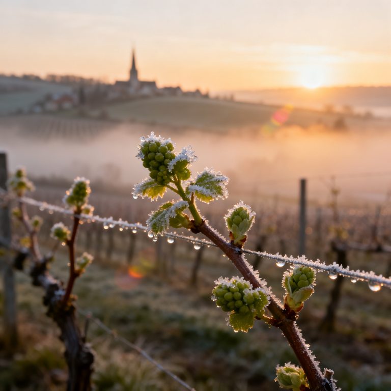 Saints de glace 2026 : la Champagne touchée, l'Alsace et la Bourgogne épargnées Gel des saints de glace sur les vignes de Champagne — mai 2026