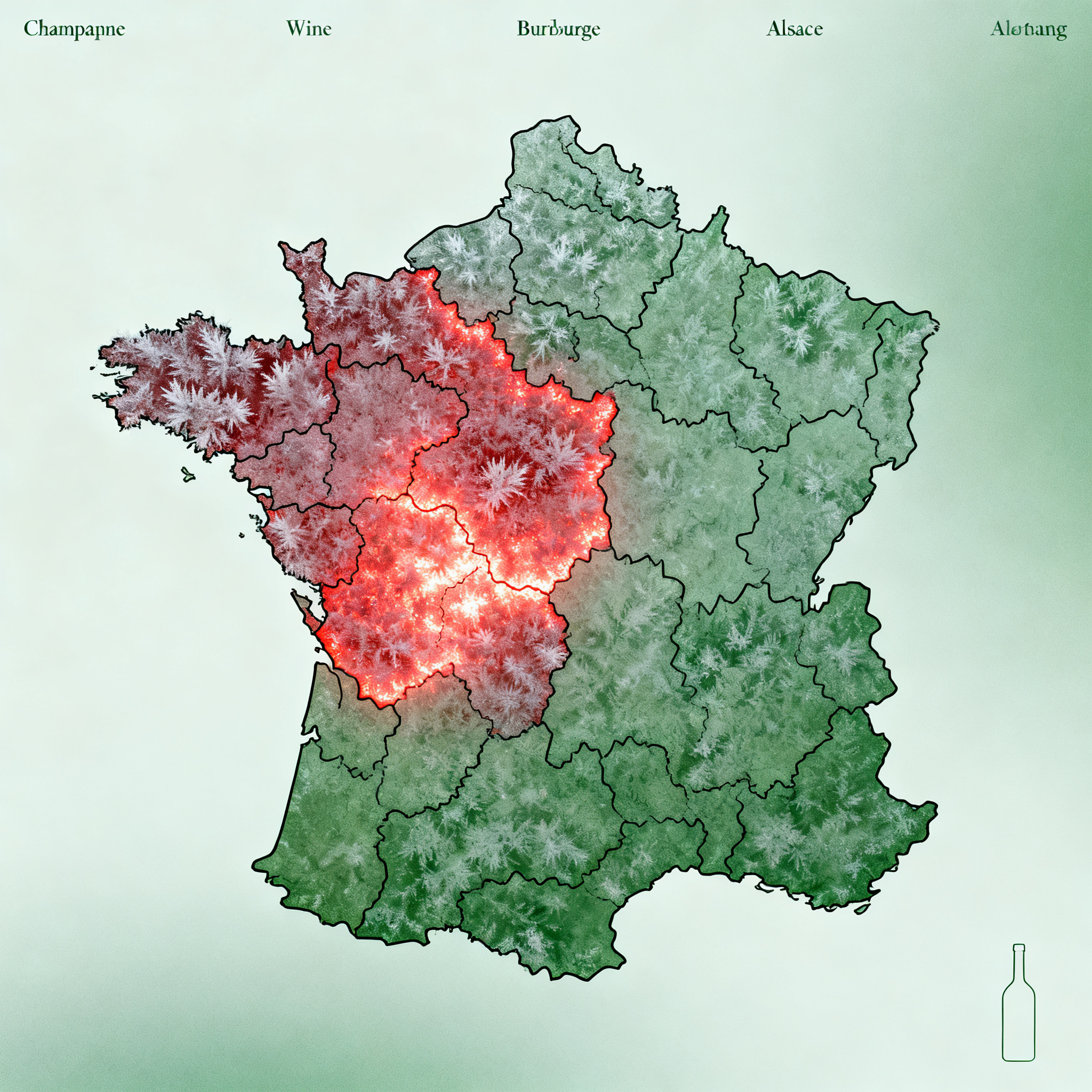Carte des régions viticoles françaises touchées par le gel mai 2026