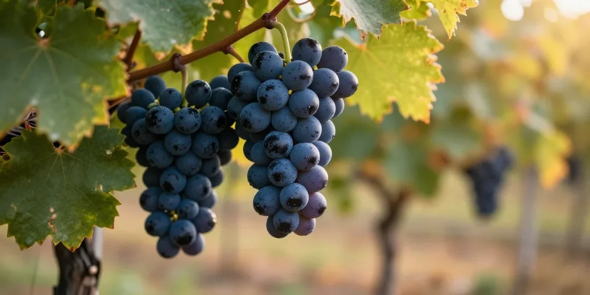 blaufränkisch - grappe de raisin noir du cépage autrichien sur la vigne