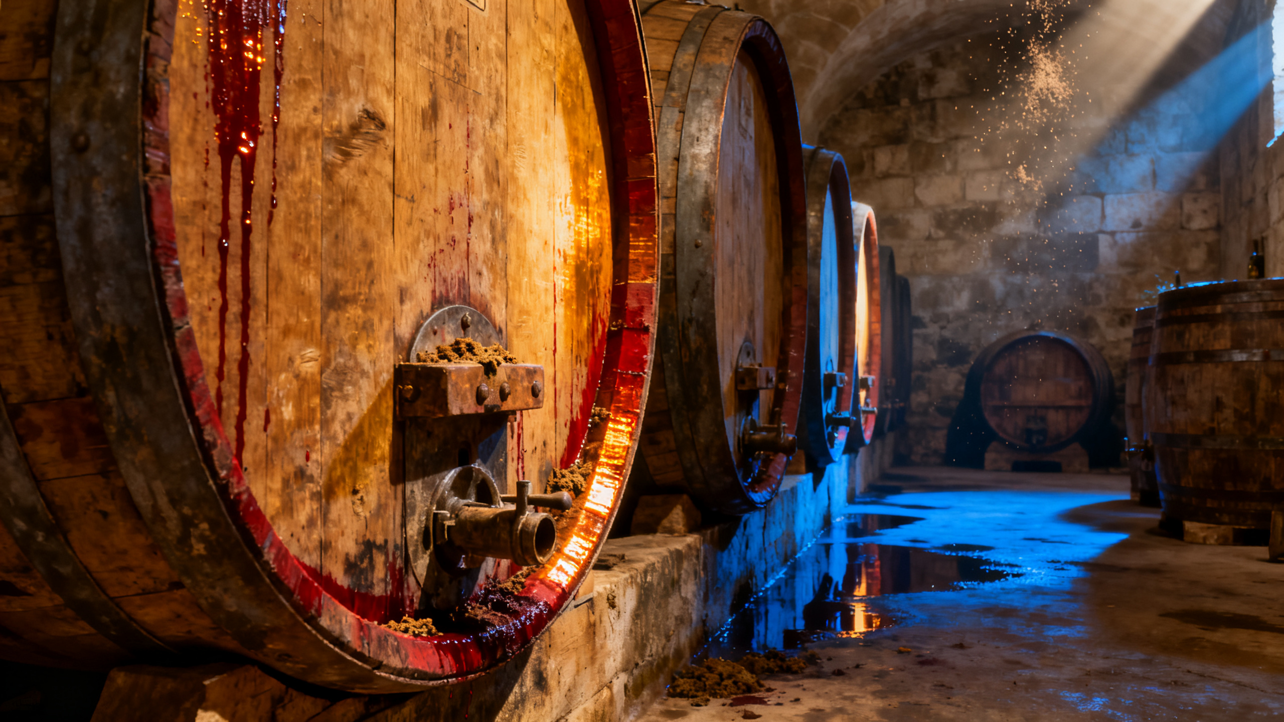 Cuves de fermentation en bois d'un grand château bordelais — le style de vinification qui a façonné Lafite pendant des décennies