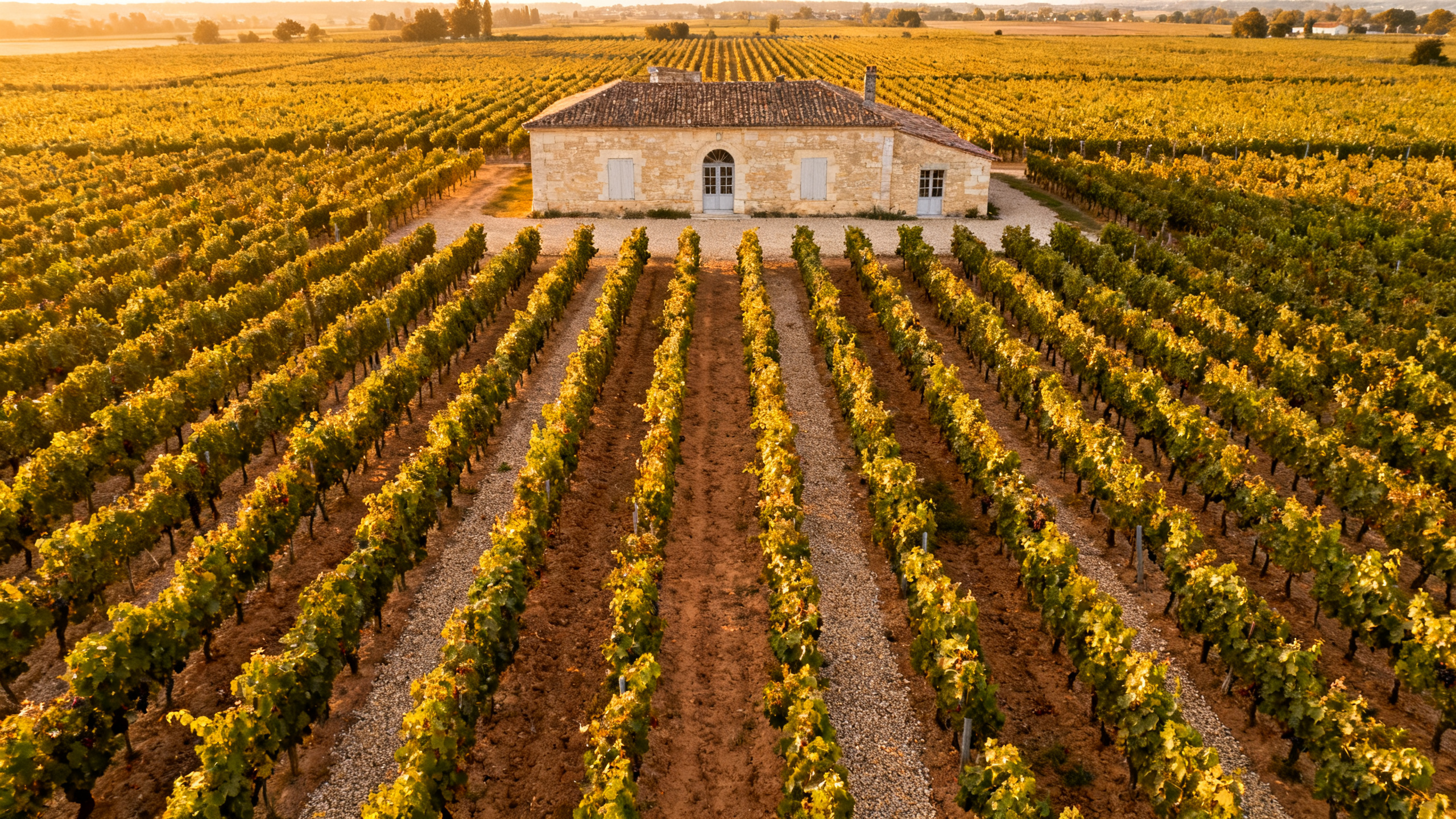 Vue aérienne du vignoble de Pomerol, Bordeaux, terroir de graves et d argile de Château Lafleur