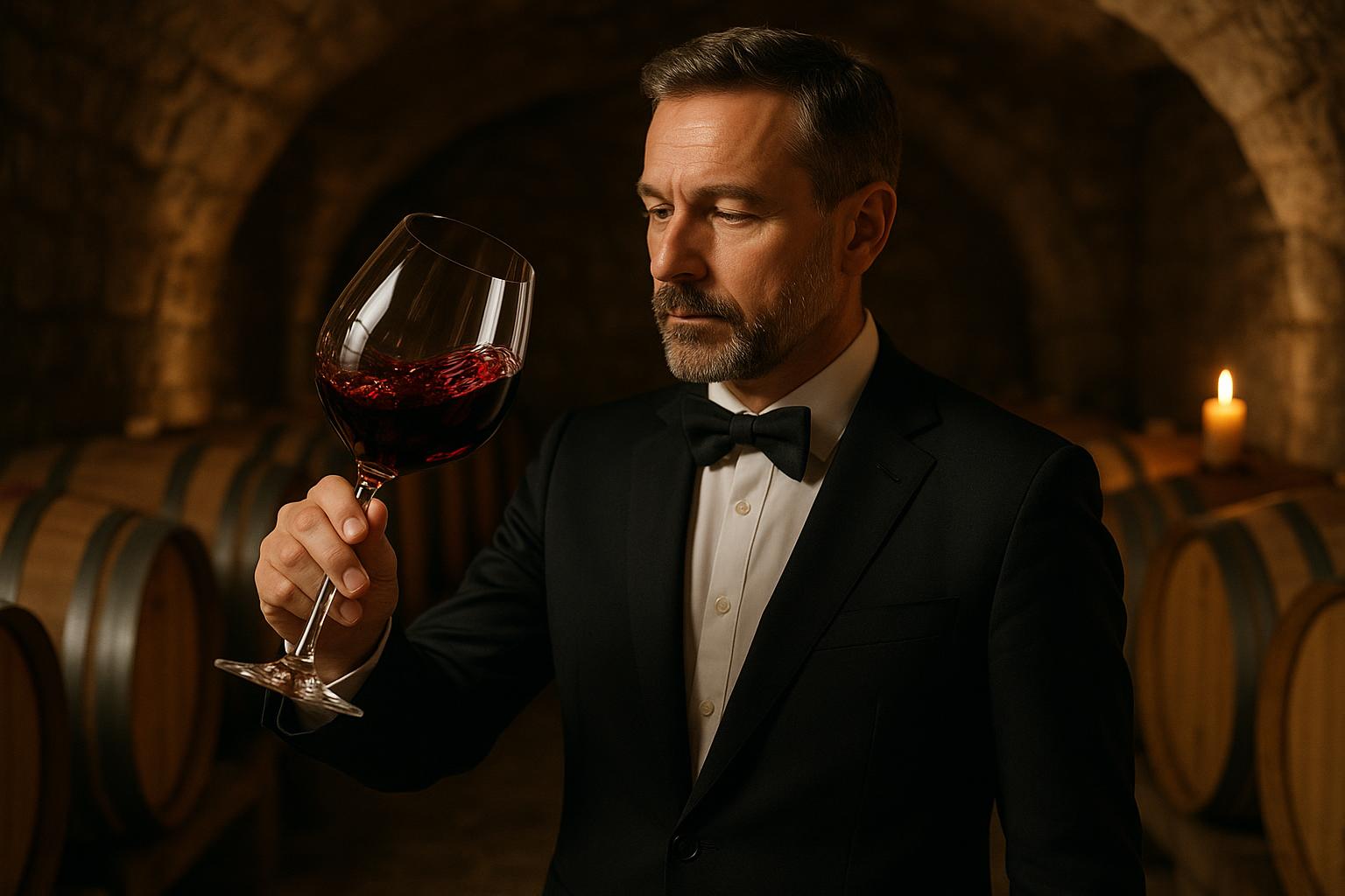 Sommelier dégustant le Château Mouton Rothschild 2025 premier cru Pauillac