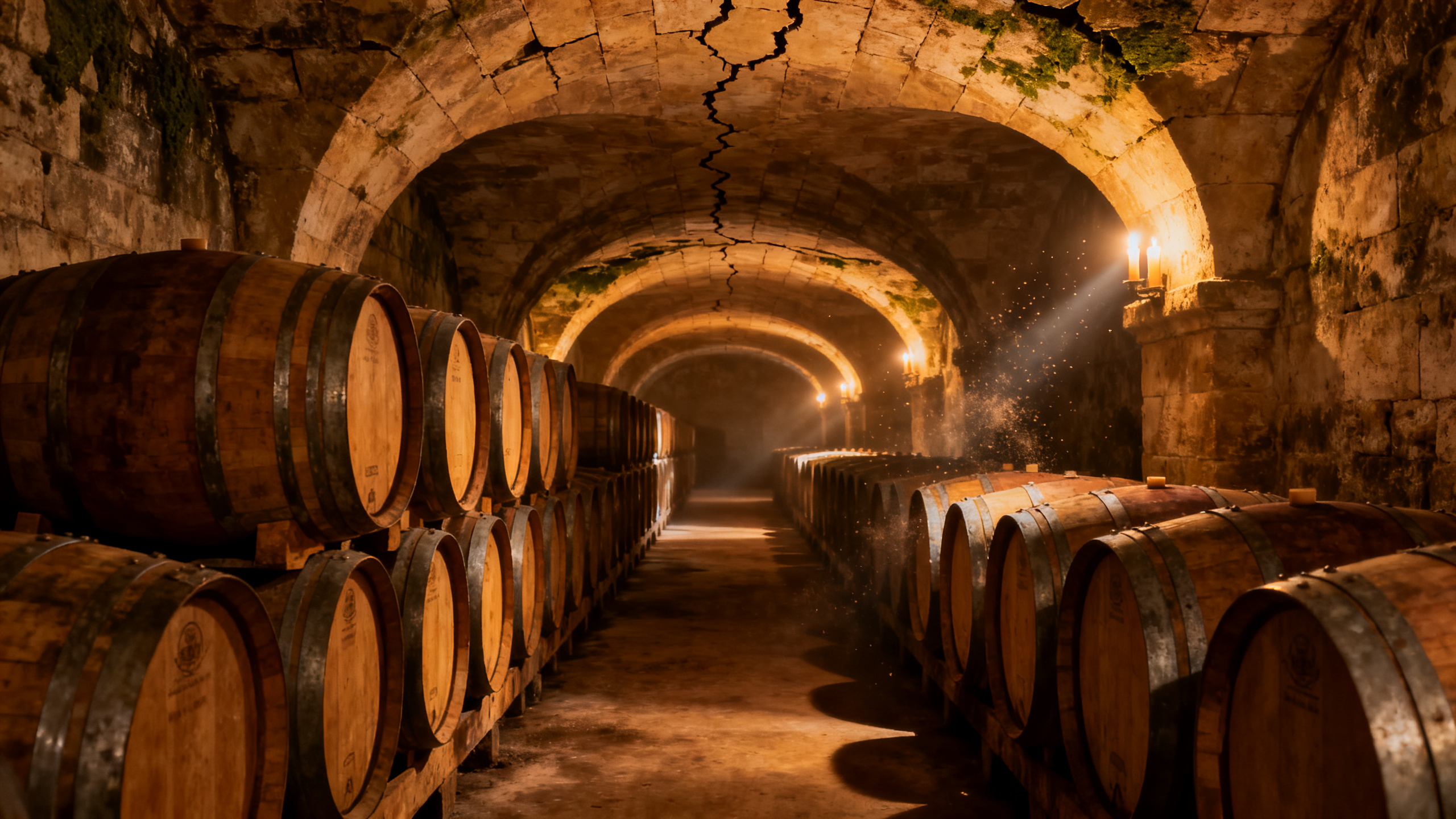 Chai de vieillissement Bordeaux barriques chêne français grand cru