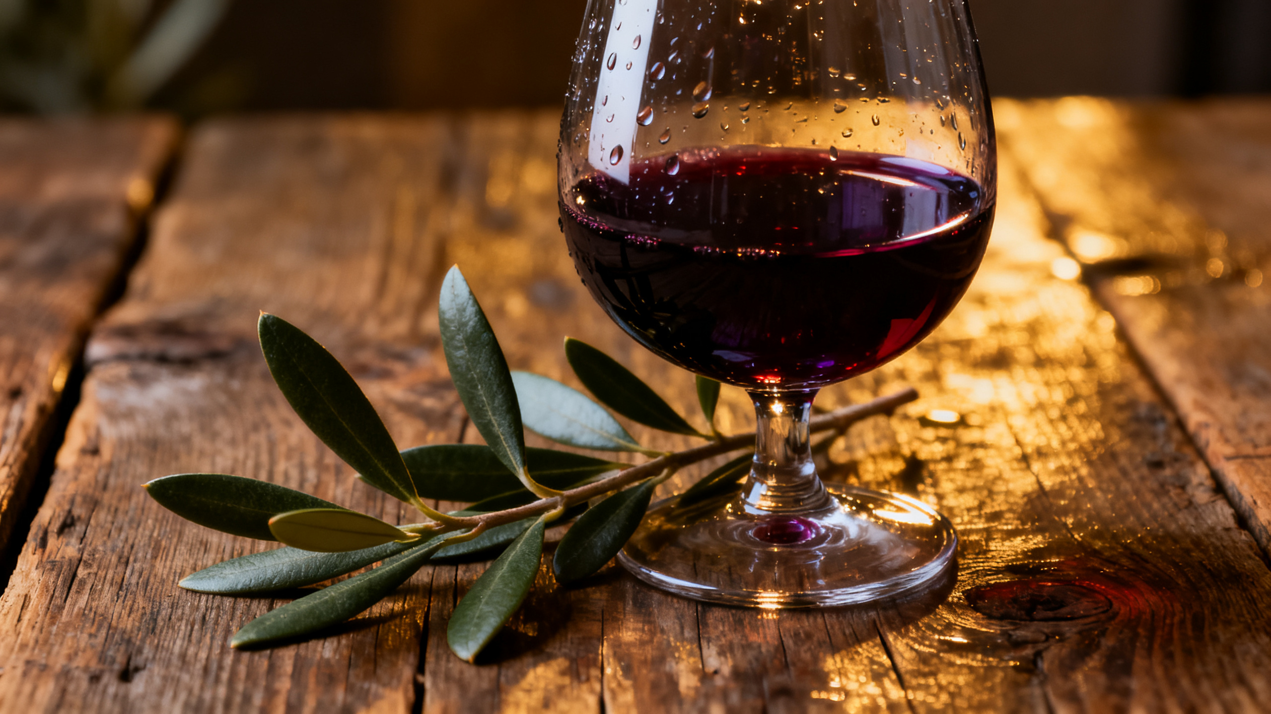 Verre de vin Primitivo di Manduria rouge profond, Pouilles
