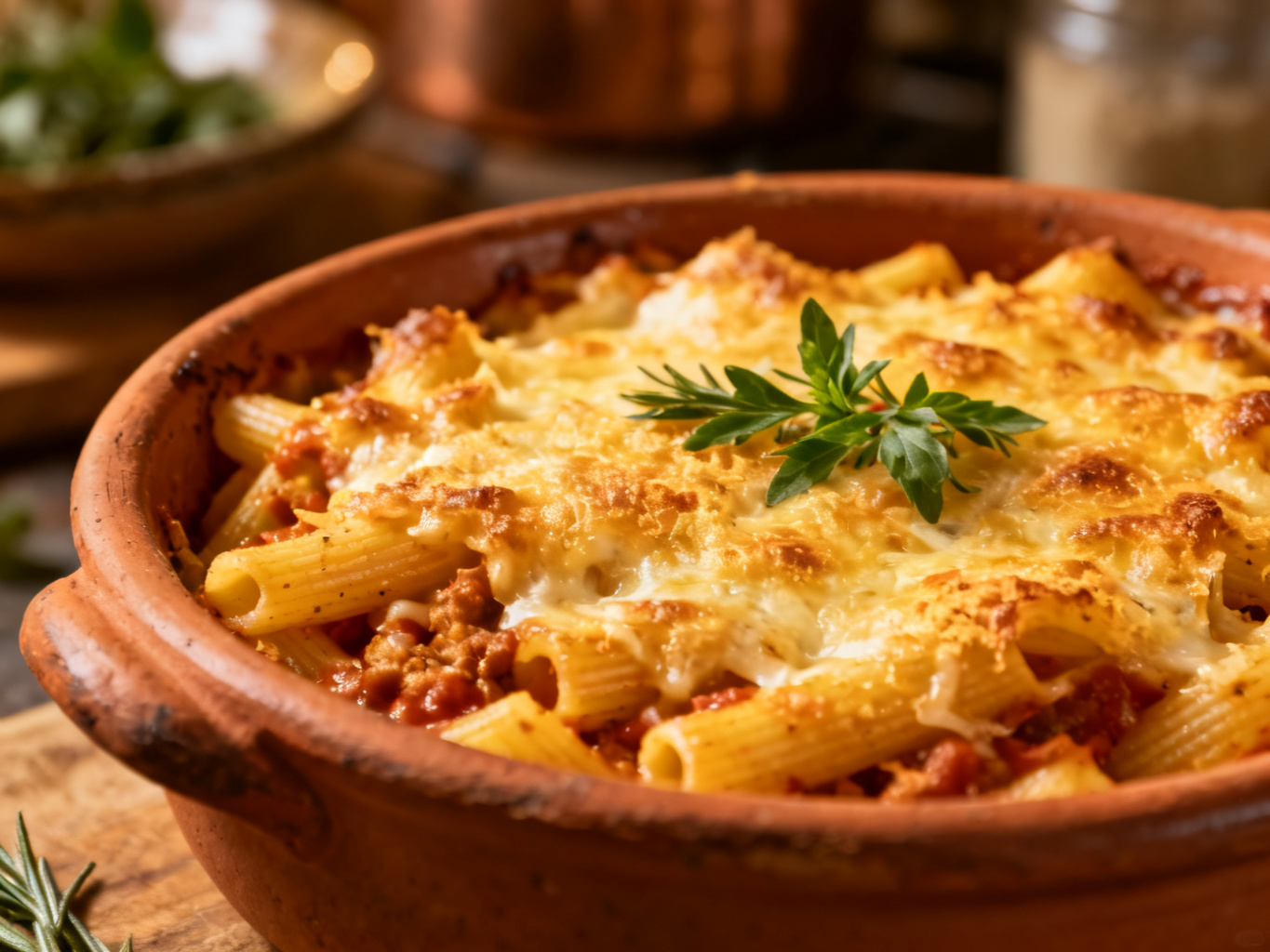 Pasta al forno accord mets-vins Primitivo di Manduria