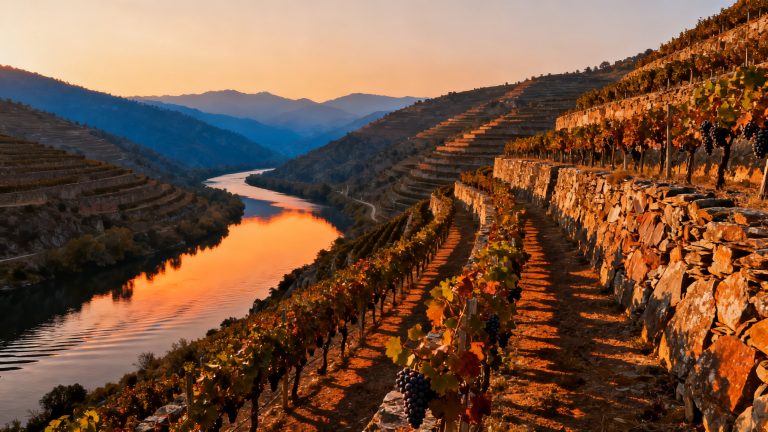 Millésimes Portugal : Guide Complet Douro, Porto et Grandes Régions Vallée du Douro au Portugal, terrasses de vignes en schiste pour le Porto