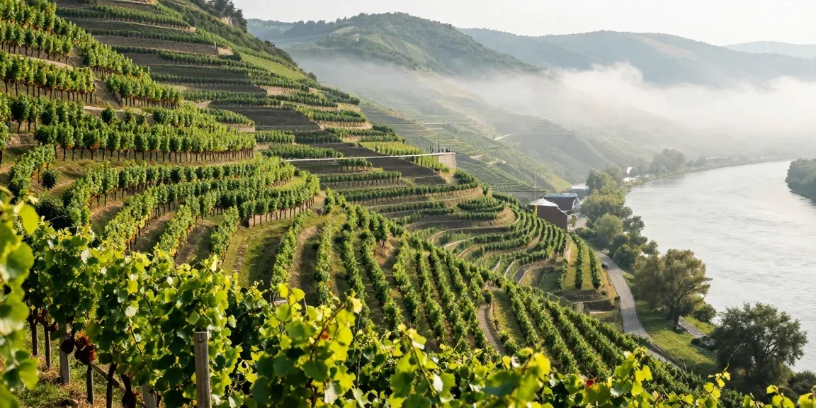 scandale du glycol - vignoble en terrasses de la Wachau au bord du Danube