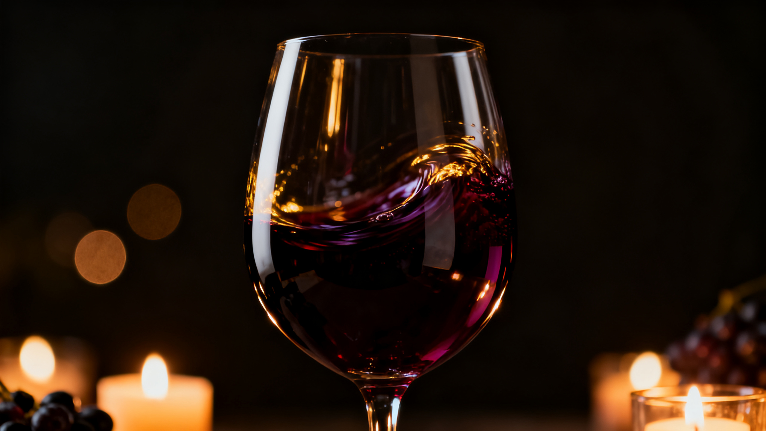 Verre de Zinfandel rouge profond aux reflets violacés
