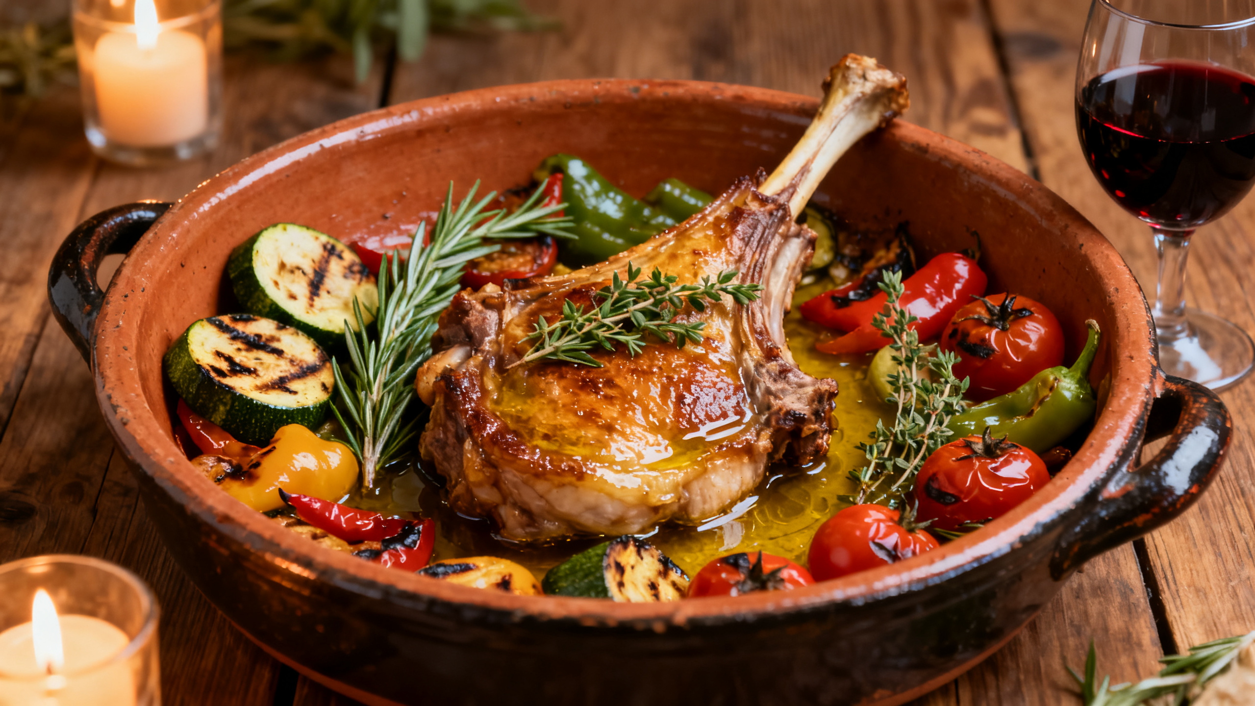 Agneau rôti catalan avec herbes