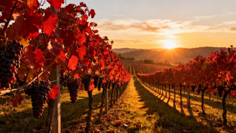 Vignoble de Barbera dans les collines du Piémont