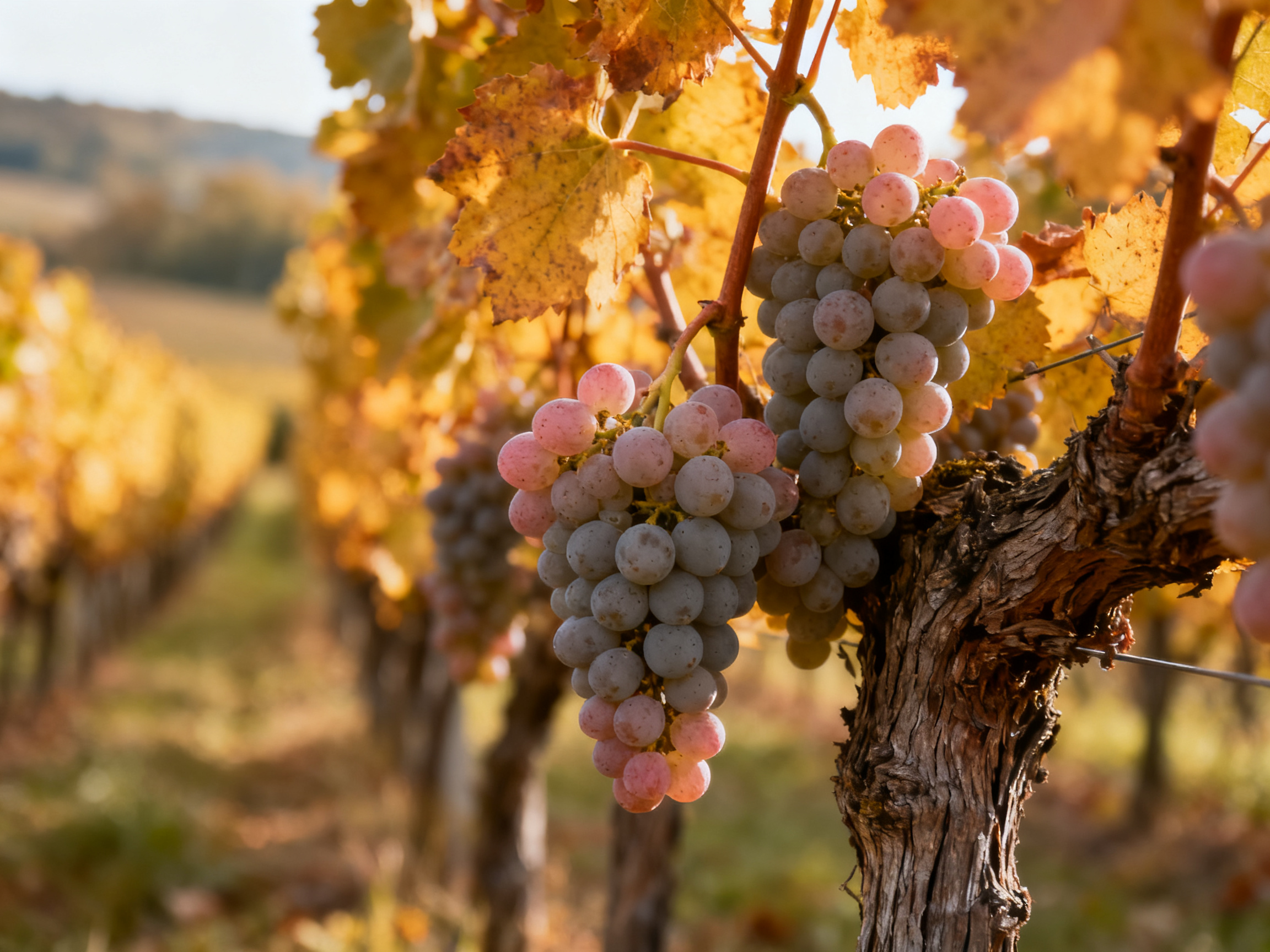 Raisins Pinot Gris sur cep alsacien