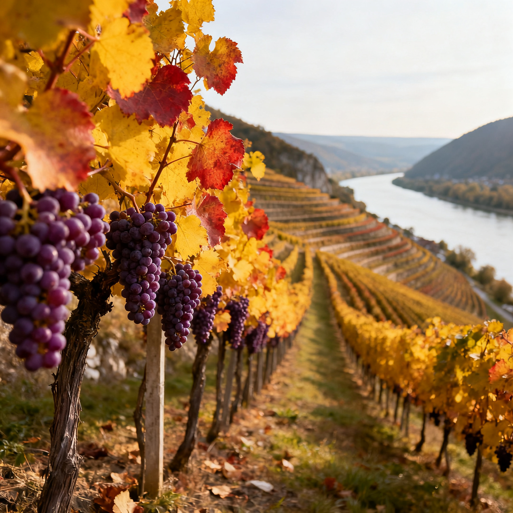 Vignoble en terrasses de la Wachau au-dessus du Danube, Zweigelt