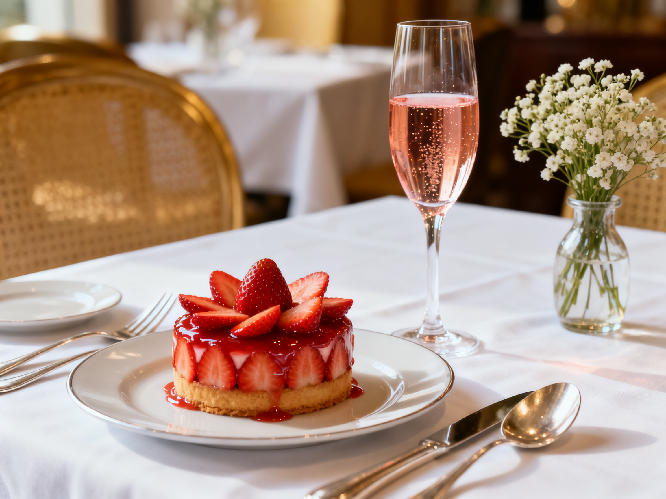 Accord mets-vins Champagne rosé et fraises fraîches