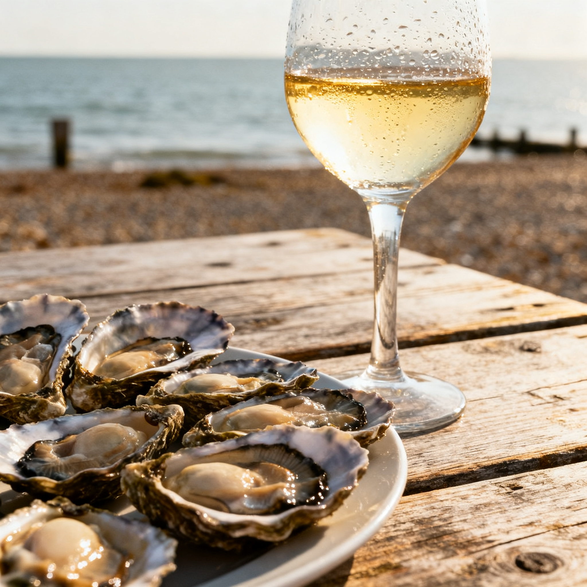 Huîtres de Marennes-Oléron avec Pineau des Charentes blanc — accord emblématique des Charentes