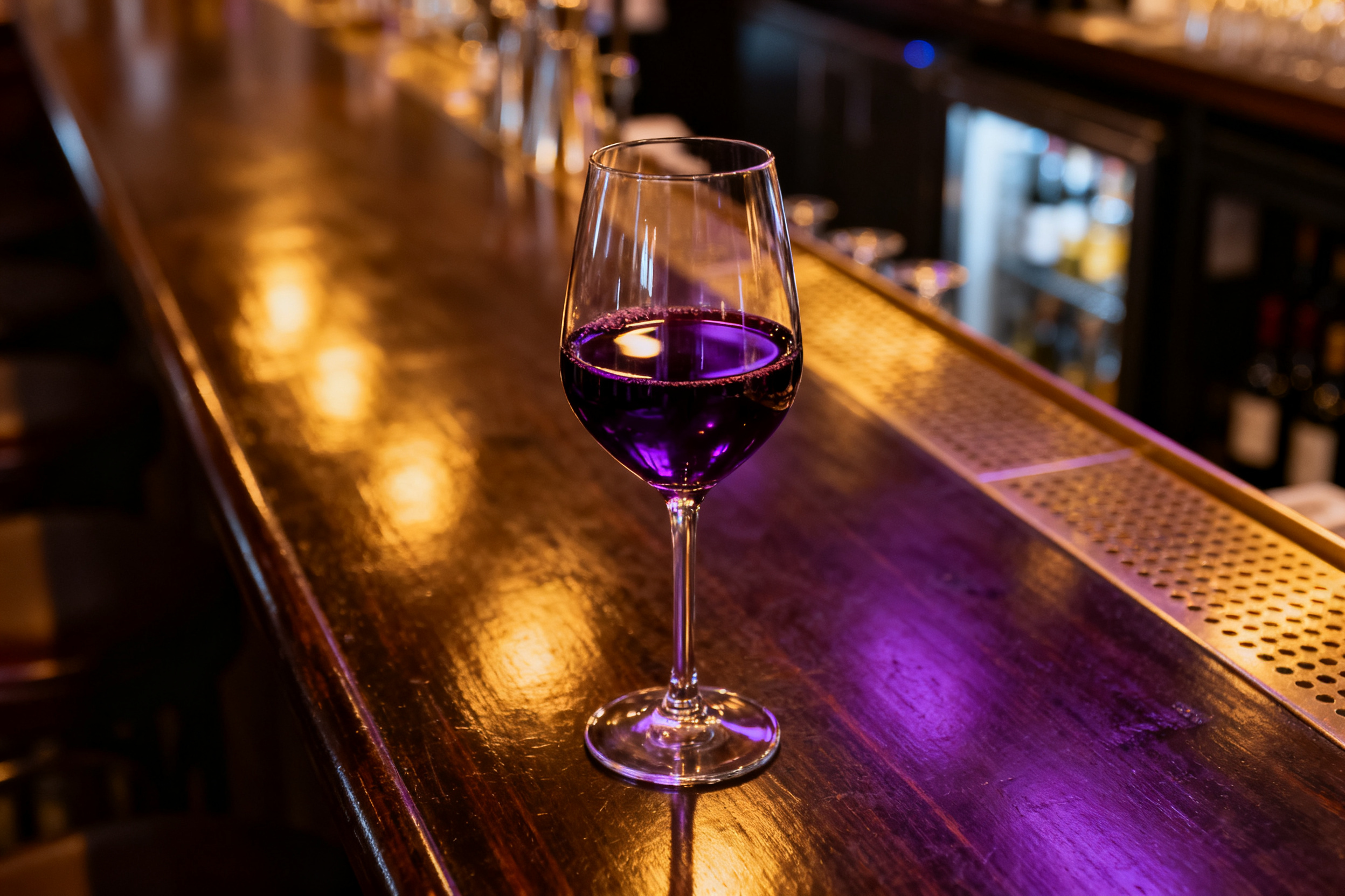 Verre de Carménère chilien à la robe pourpre intense