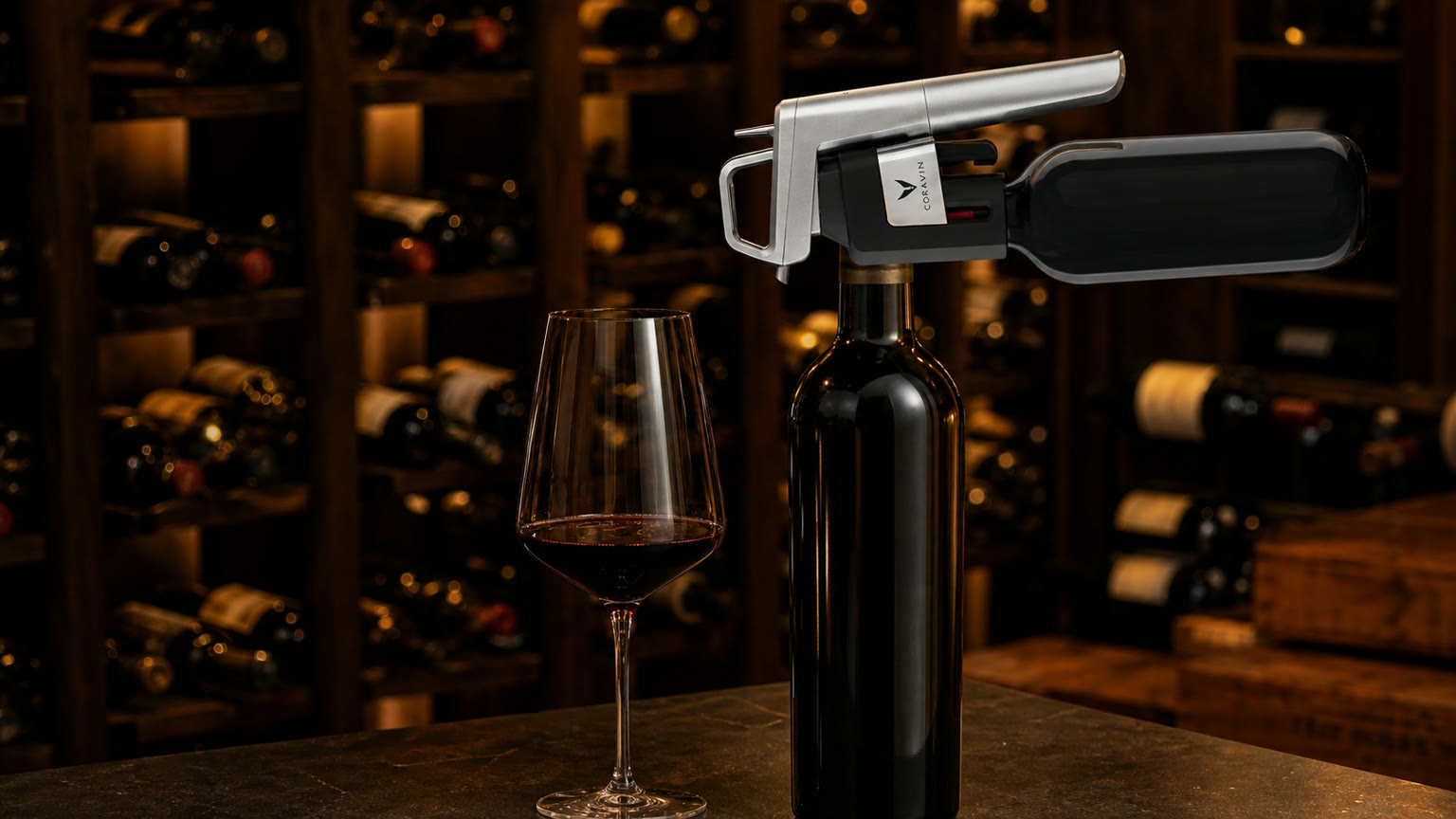 Coravin dans une cave de garde