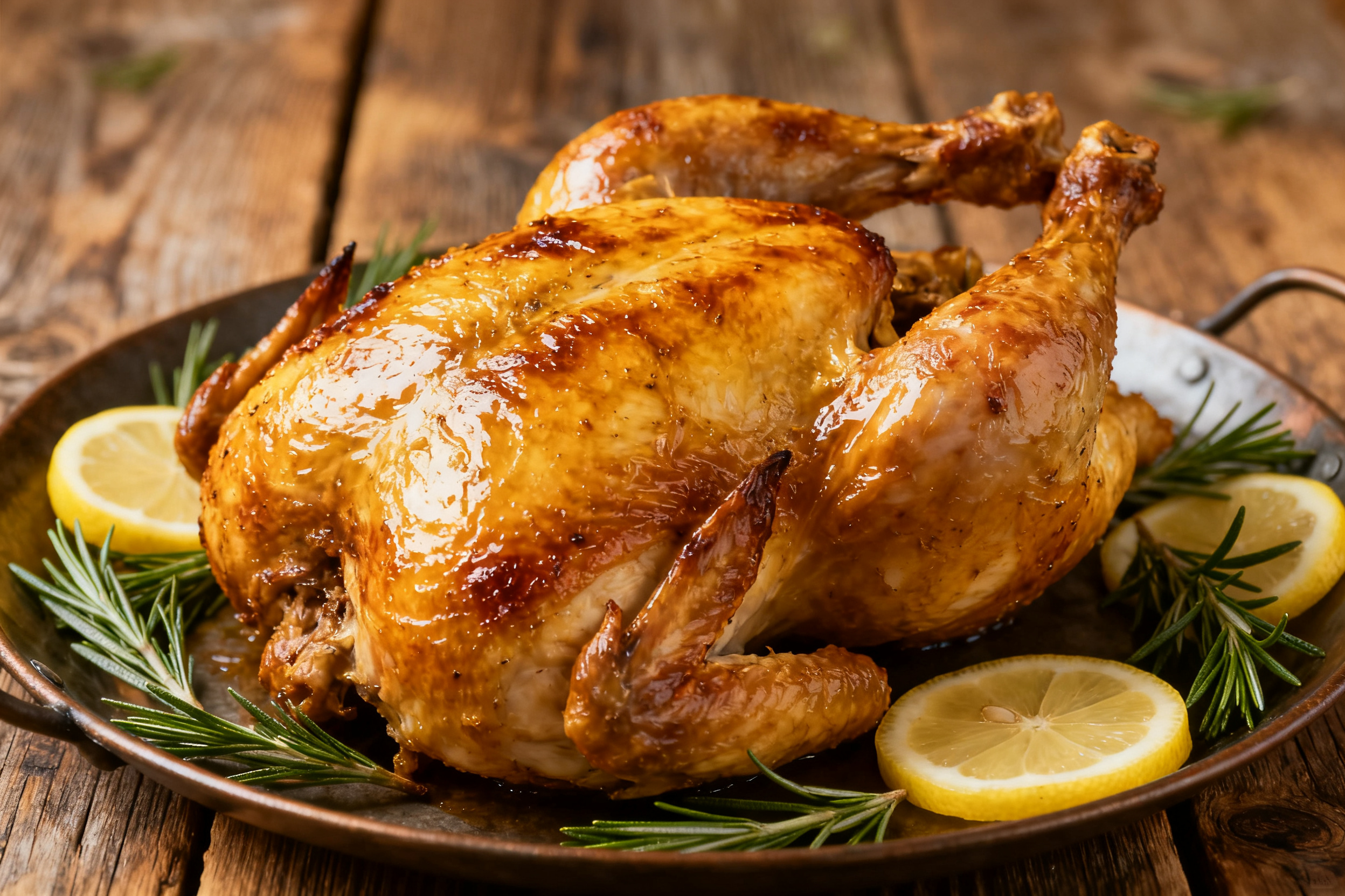 Poulet rôti citron romarin accord Fiano