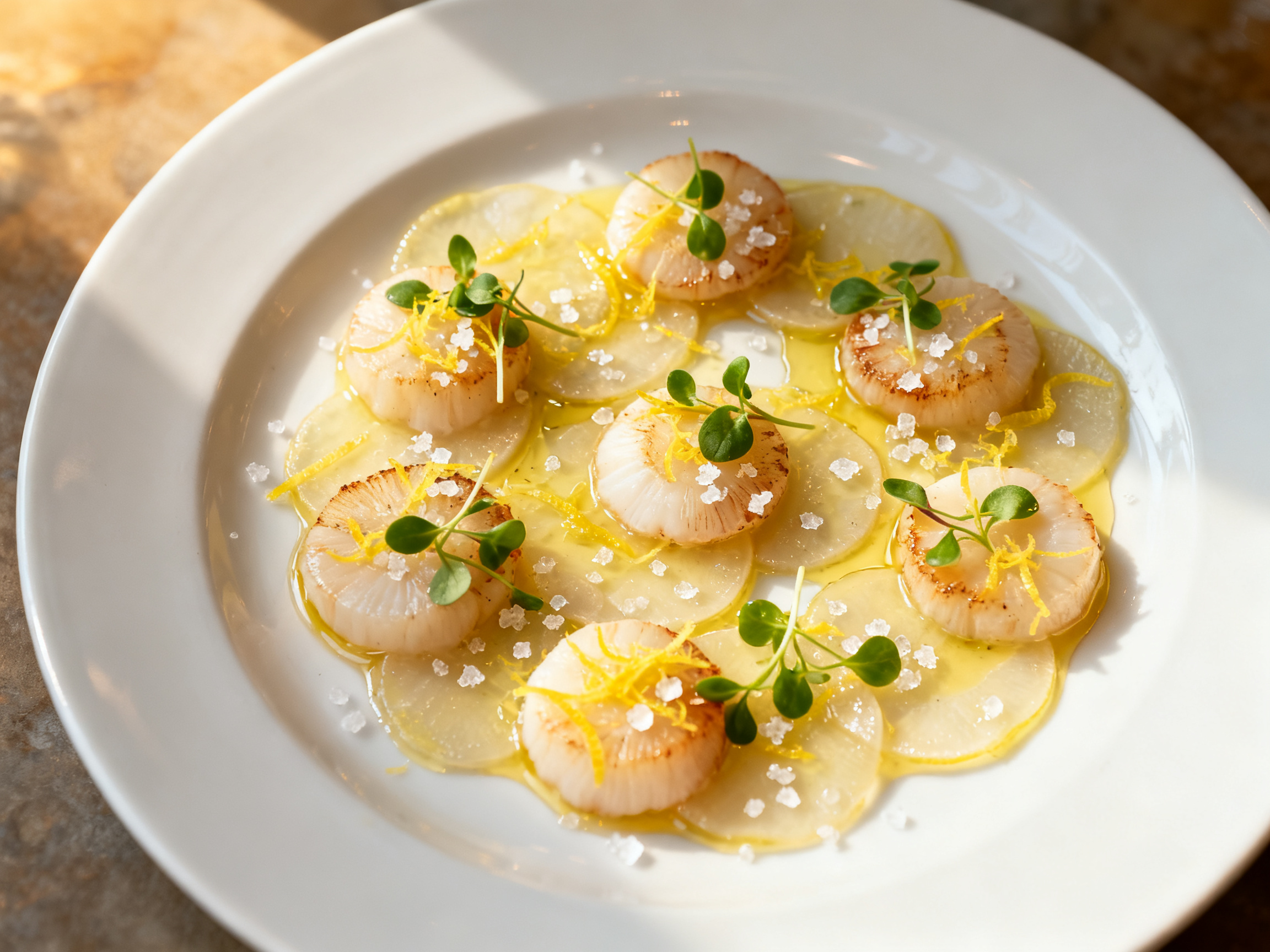 Carpaccio de saint-jacques Soave