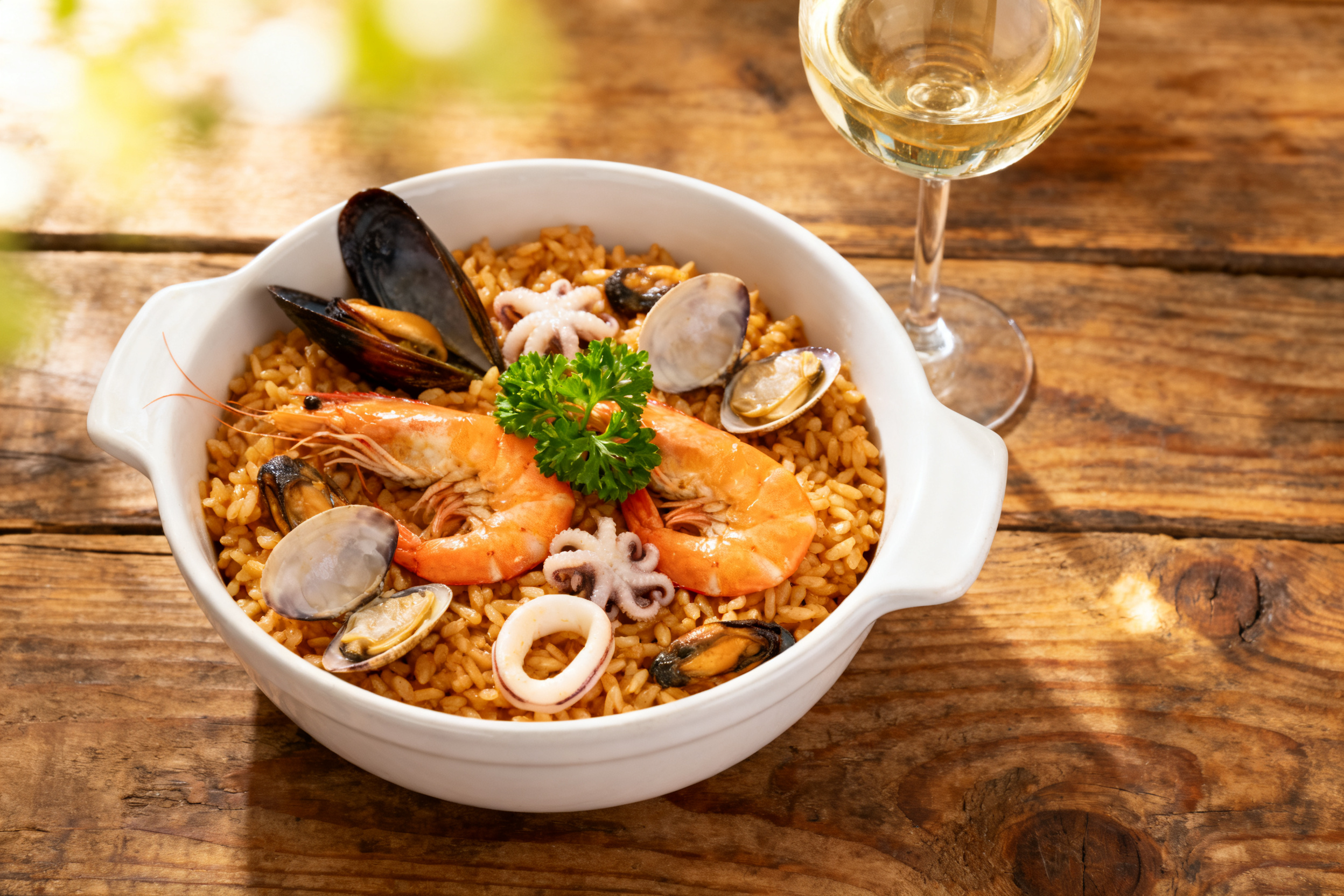 Risotto aux fruits de mer et Soave Garganega