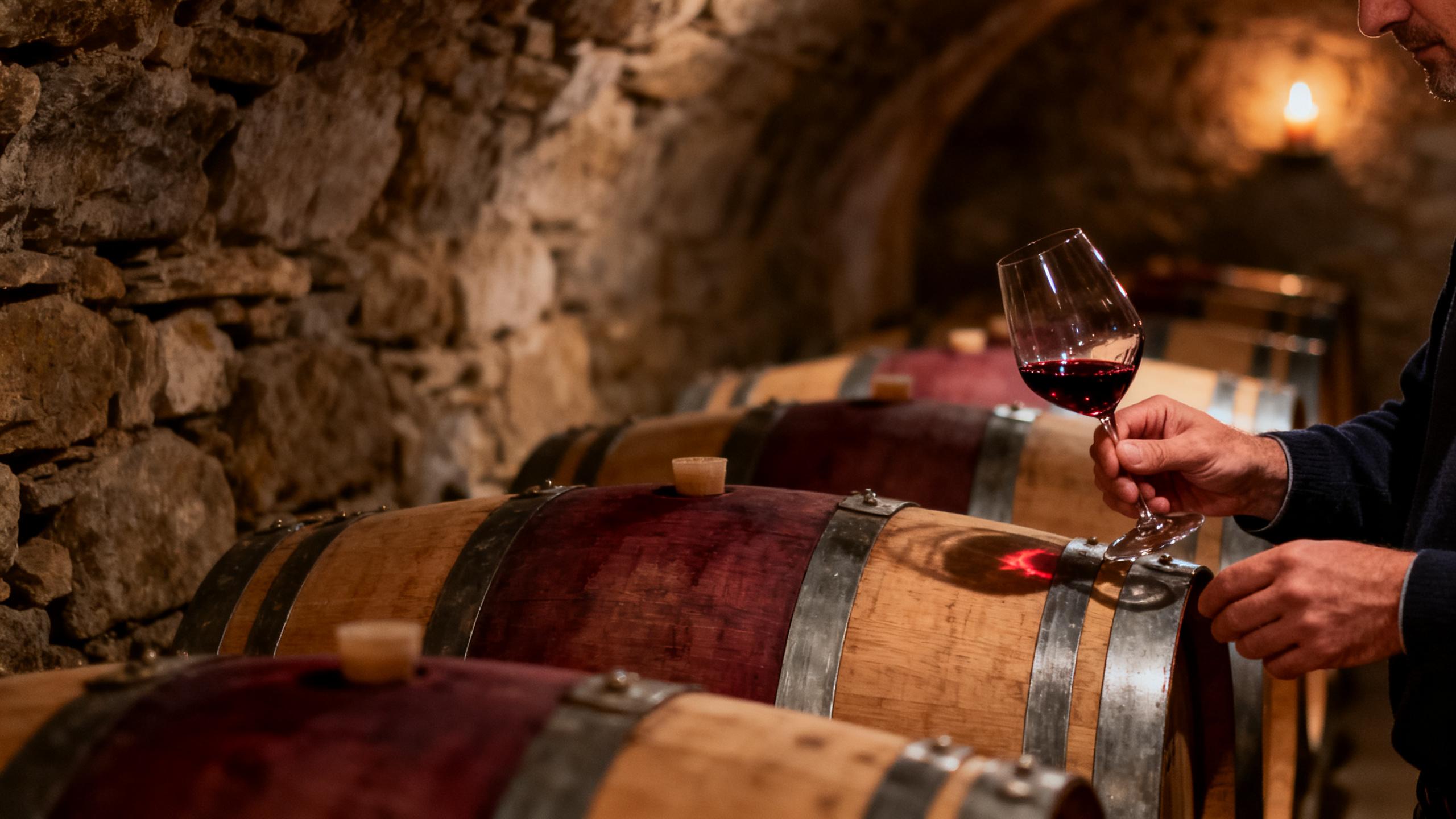 Cave de vinification du Lagrein, barriques en Tyrol du Sud, Bolzano