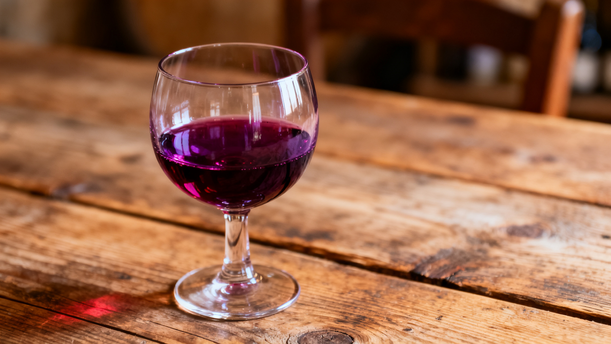 Verre de Negrette de Fronton, couleur rubis profond aux reflets violets