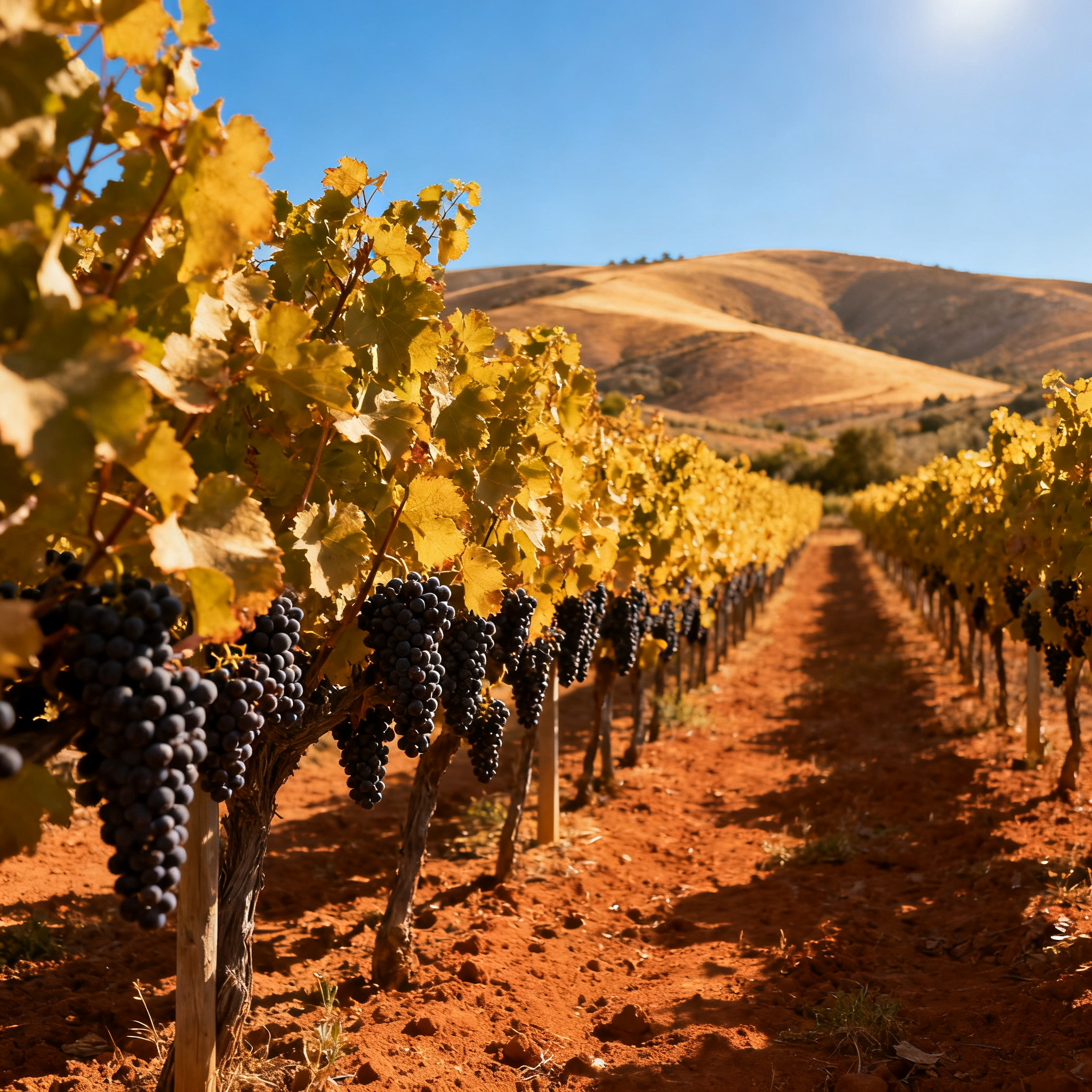 Vignoble Nero d'Avola Sicile paysage chaud