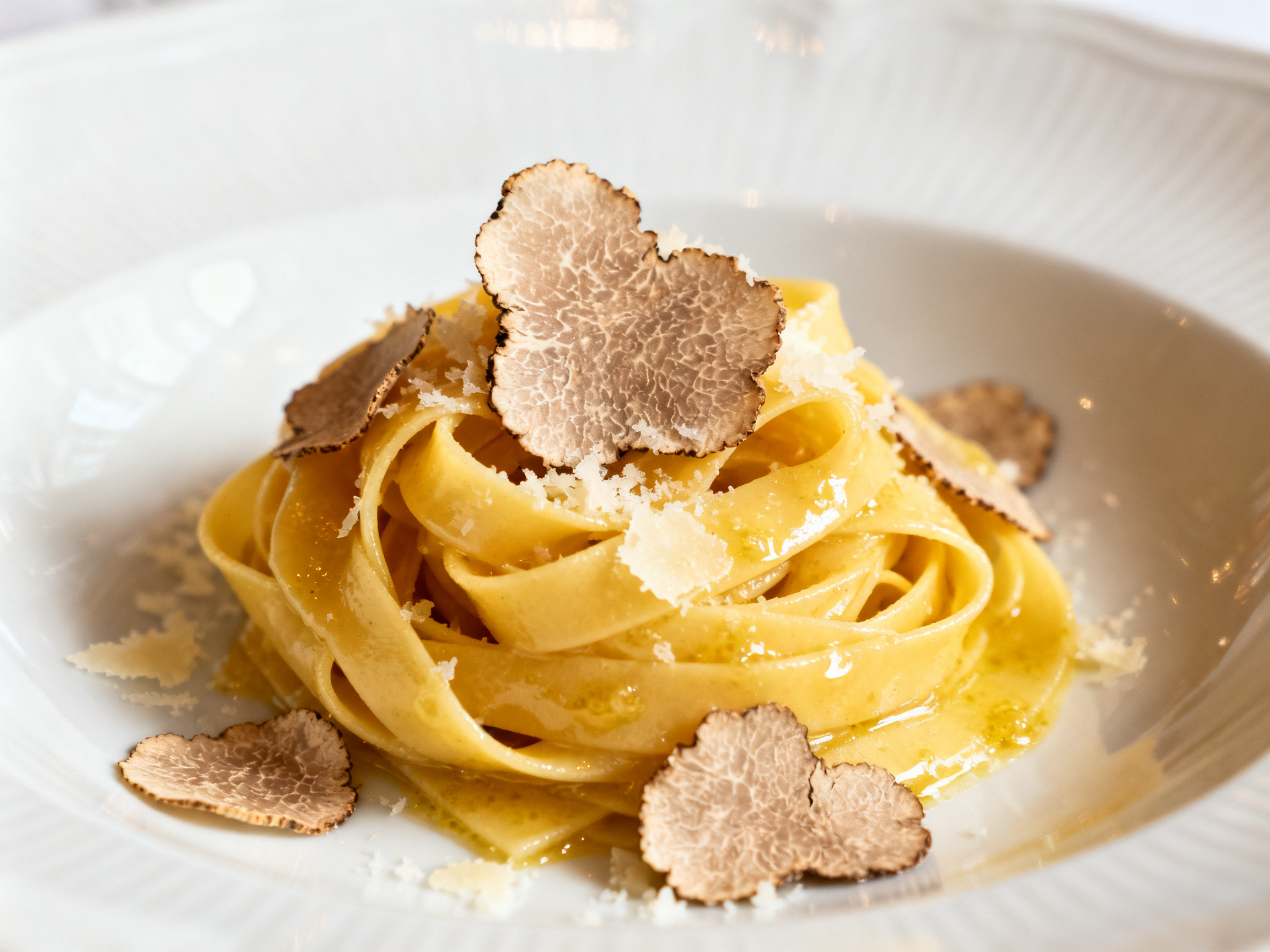 Truffes blanches des Marches sur tagliatelles fraîches