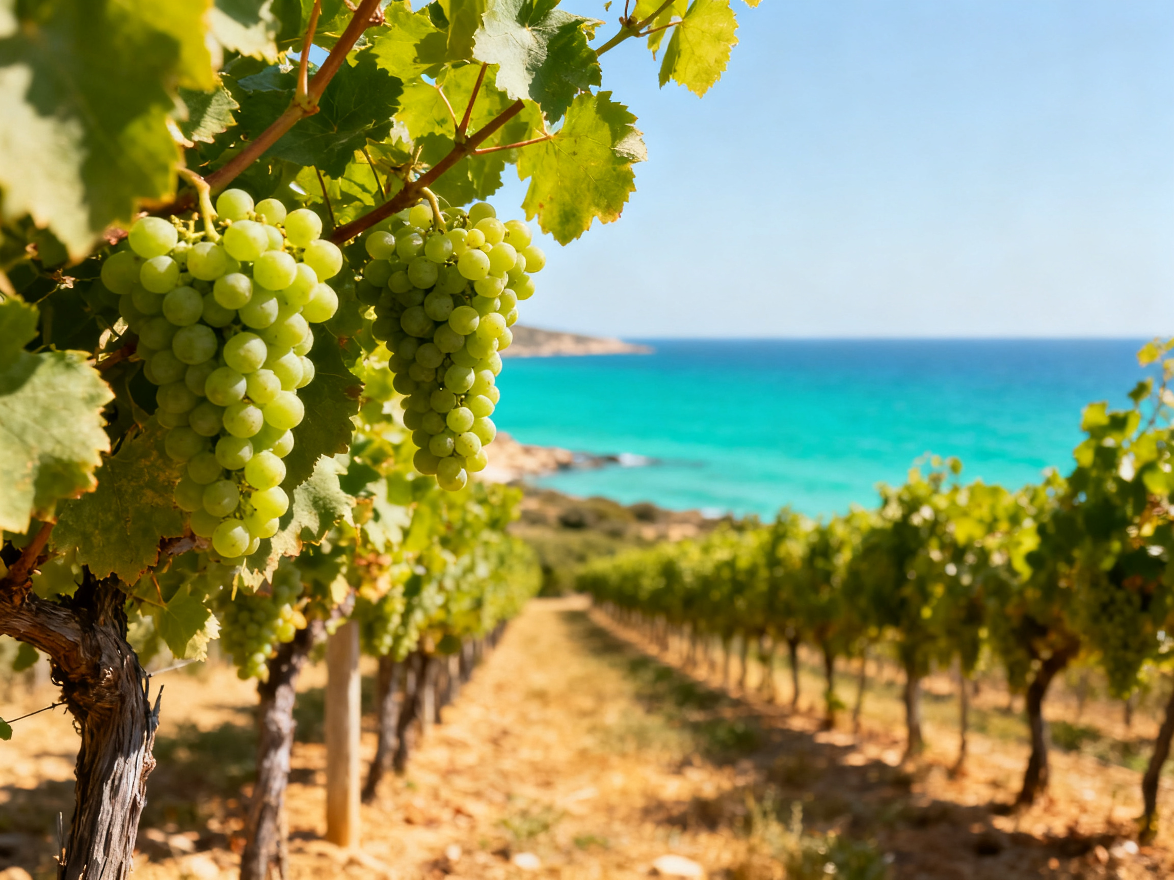 Vignoble de Vermentino en Sardaigne, cépage méditerranéen