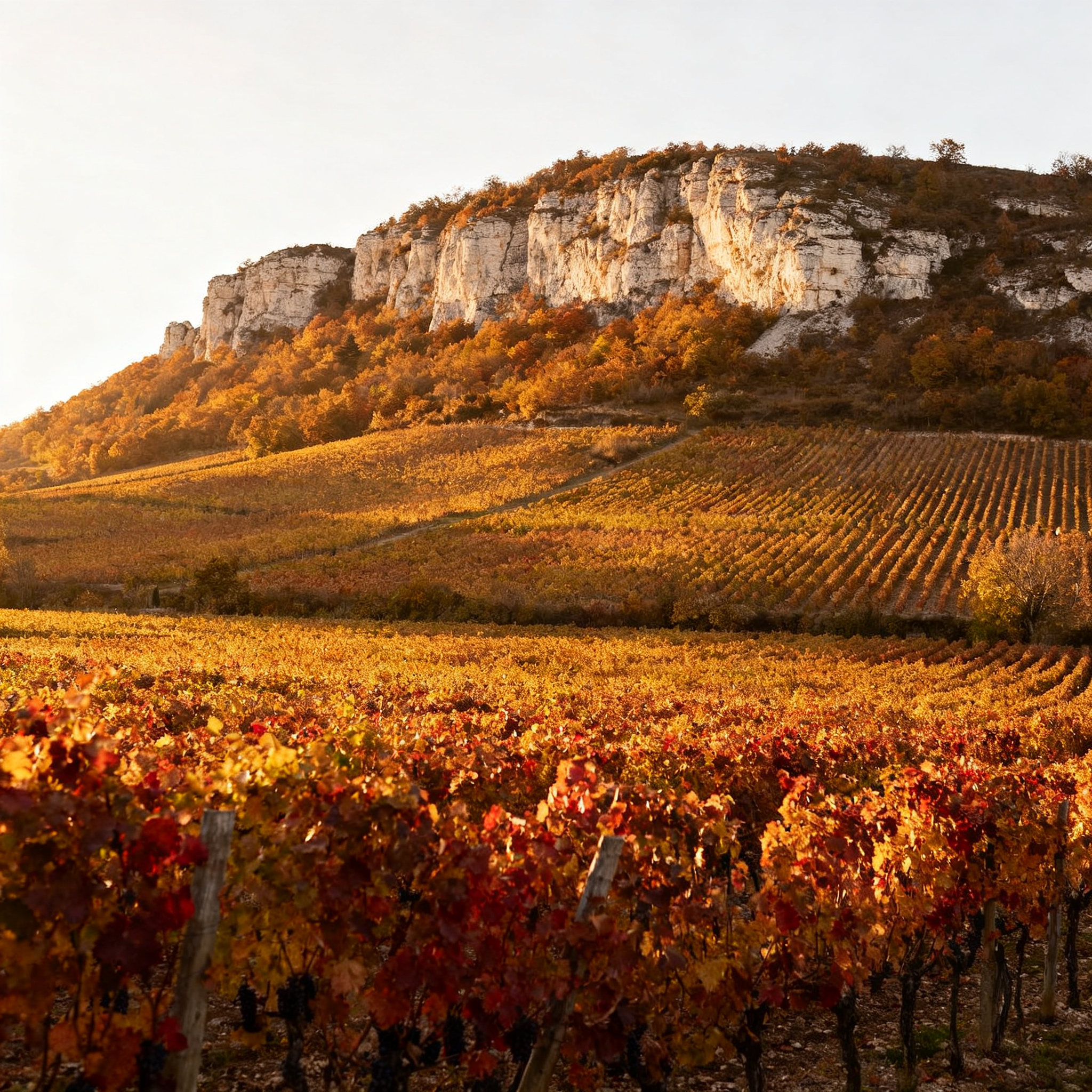 Vignoble Pinot Noir Bourgogne côte rangs alignés