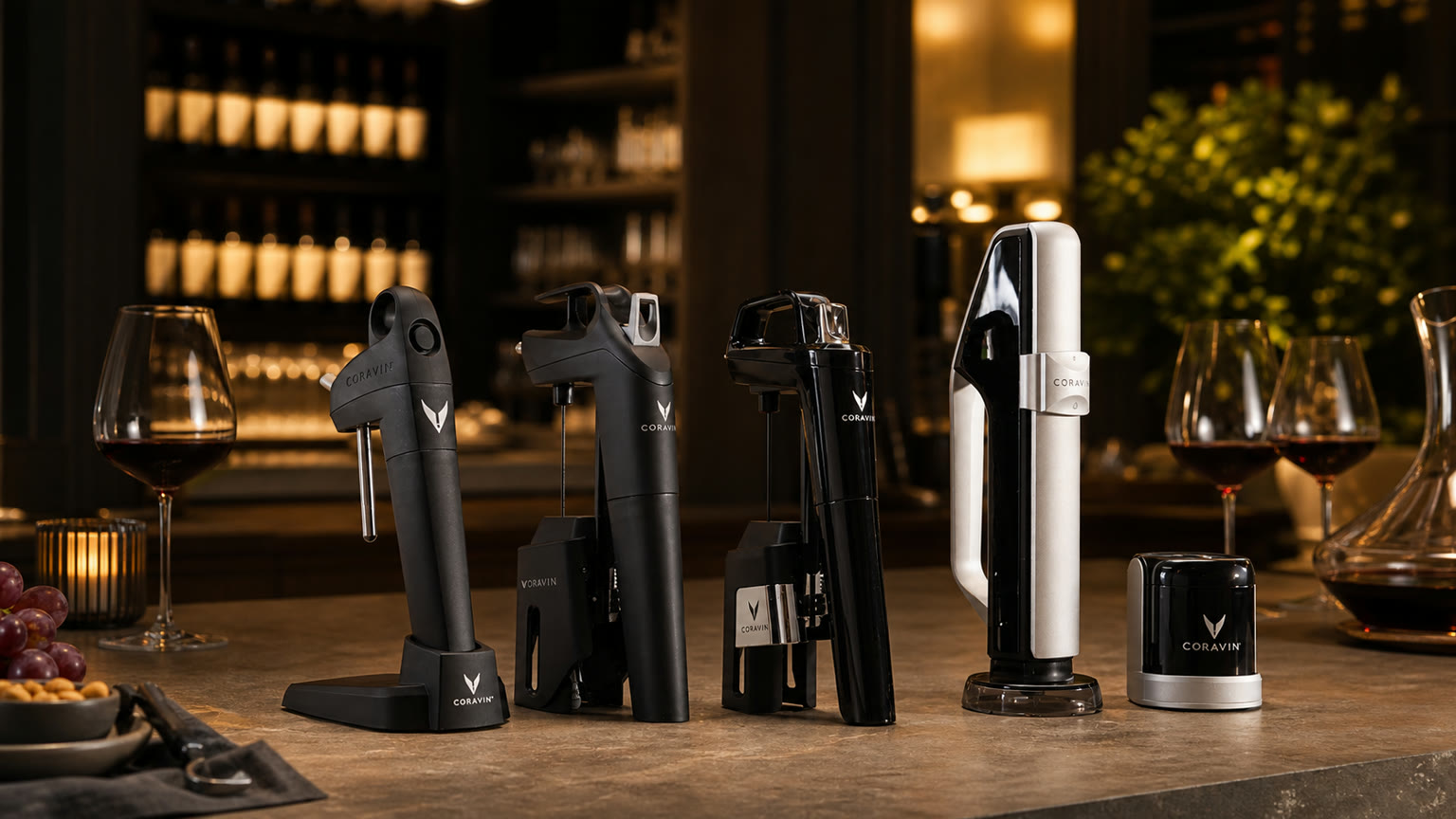 Systèmes Coravin dans un bar à vin