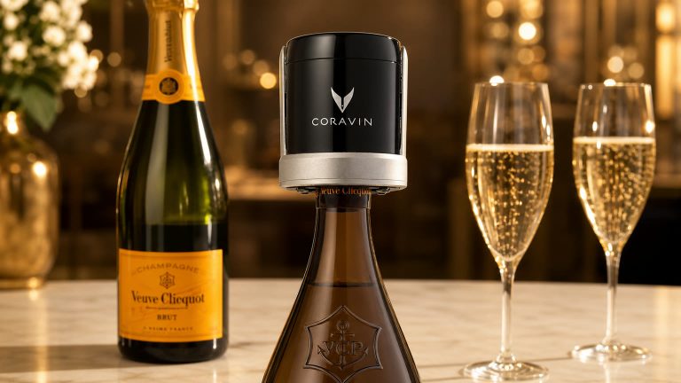 Coravin Sparkling sur une bouteille de champagne