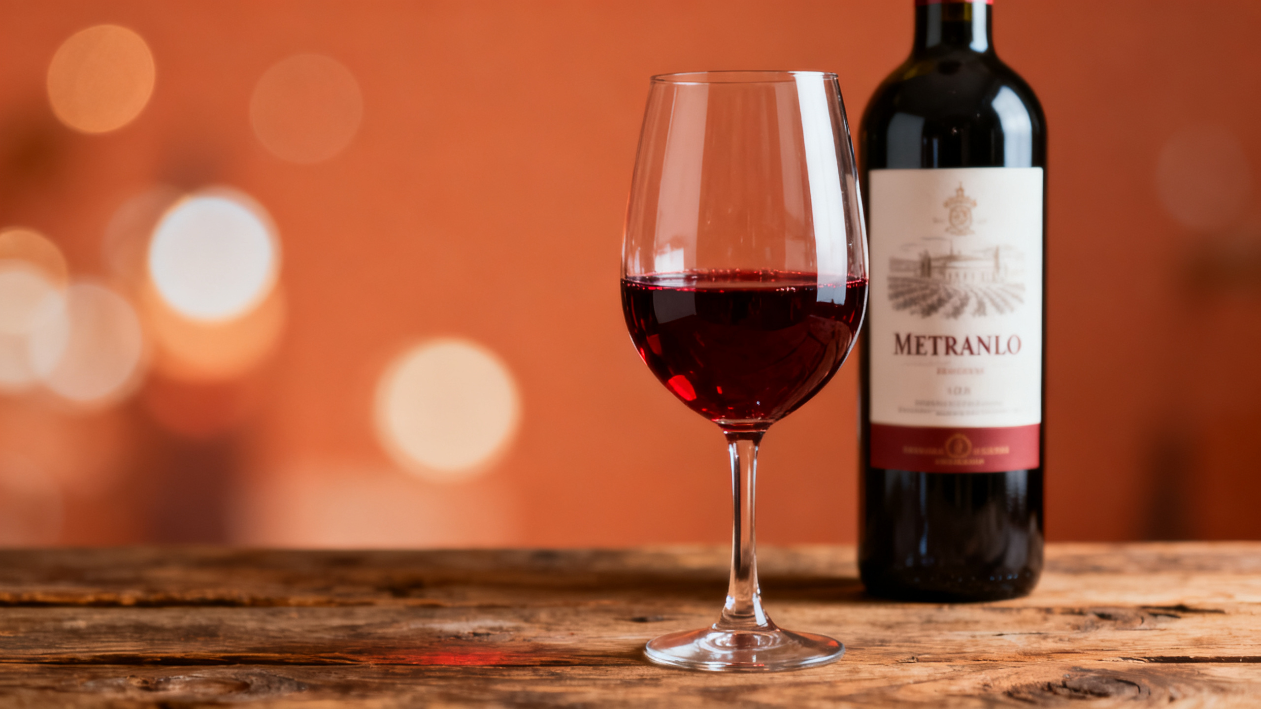 Verre de Tempranillo rouge espagnol sur table rustique