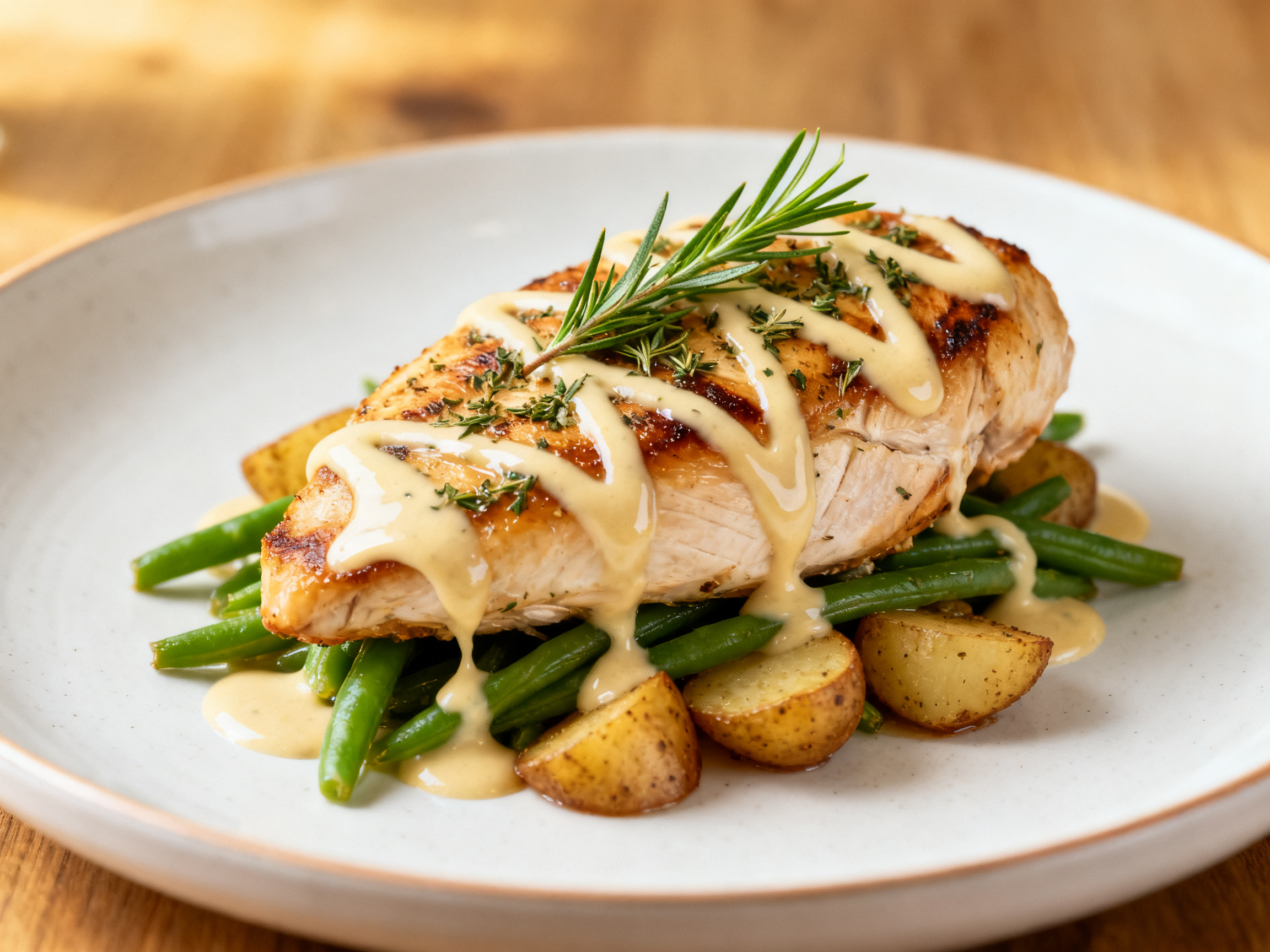 Poulet à la crème et herbes de Provence