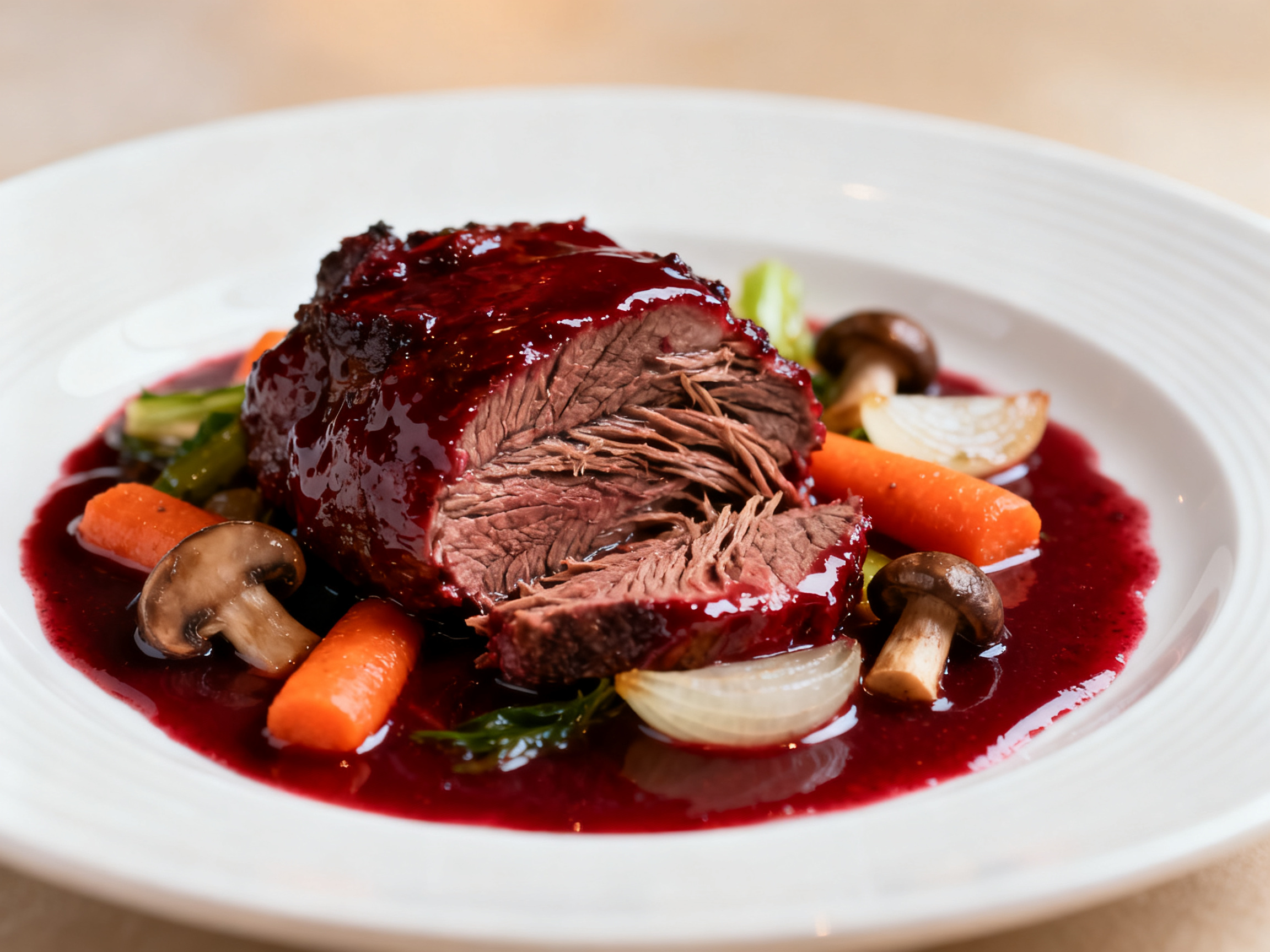 Joues de bœuf braisées sauce vin rouge accord Monastrell