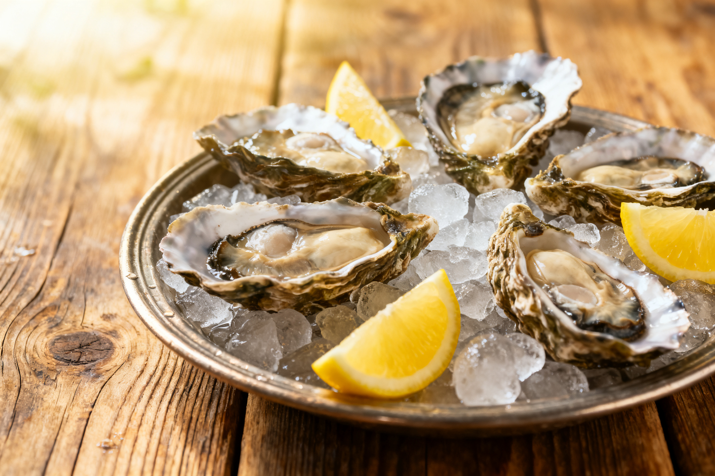 Huîtres fraîches avec citron - accord parfait avec le Prosecco Glera