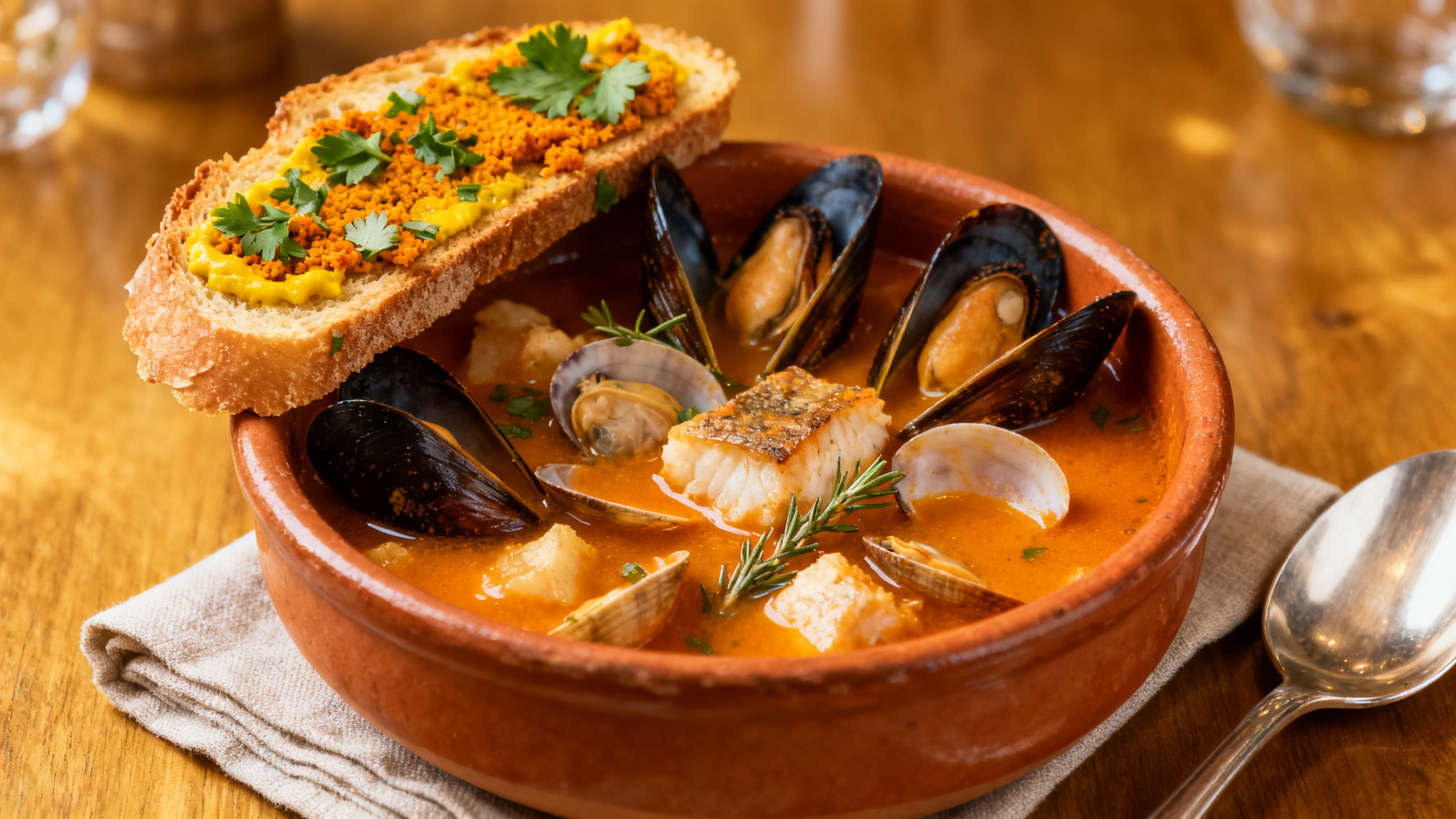 Bouillabaisse de Marseille, accord parfait avec le Grenache Blanc