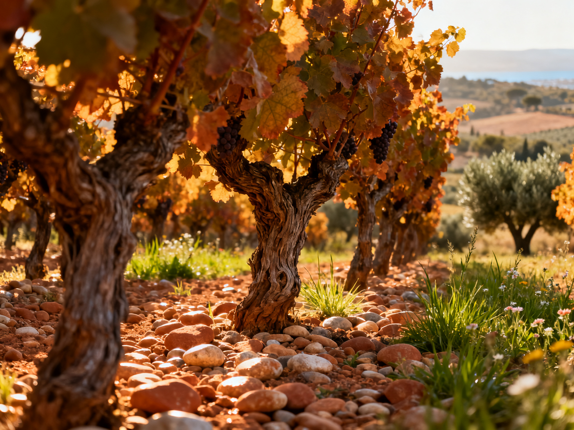 Vignoble Grenache Châteauneuf-du-Pape galets roulés Rhône Sud