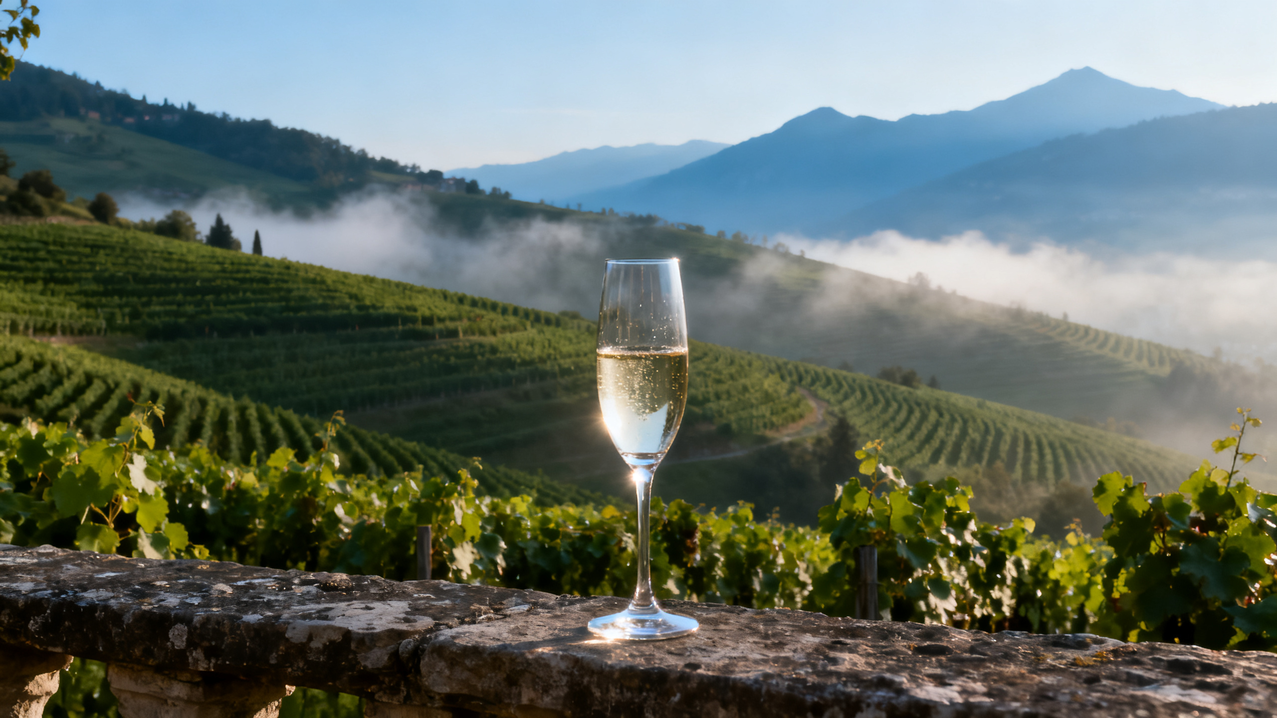 Collines de Prosecco Conegliano-Valdobbiadene classees UNESCO, Venetie, Italie
