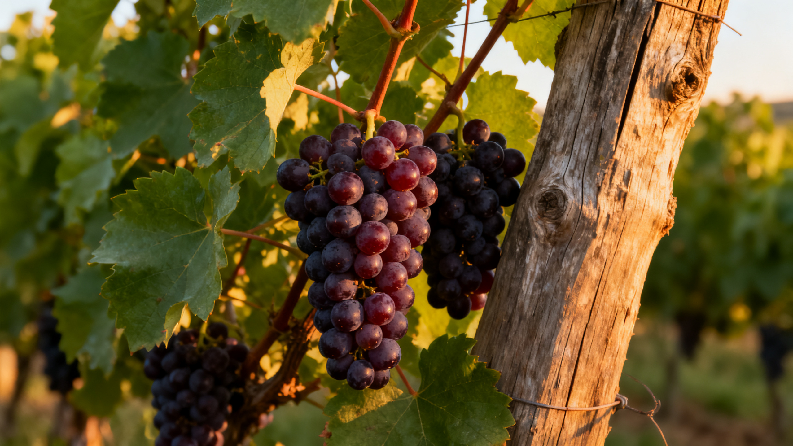 Grappes de Feteasca Neagra dans le vignoble de Dealu Mare en Roumanie