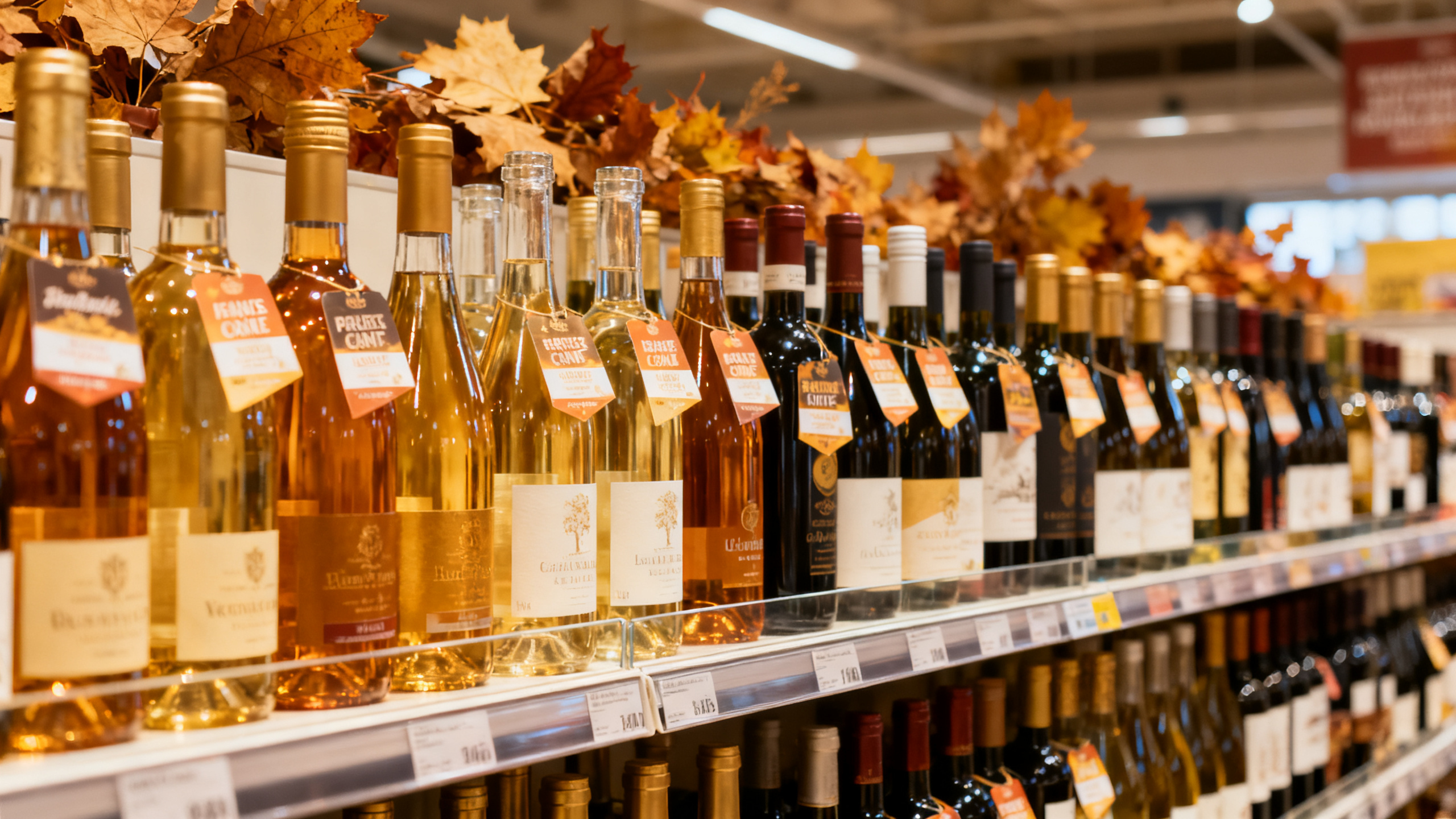 Allee de vins en grande surface lors dune foire aux vins en France